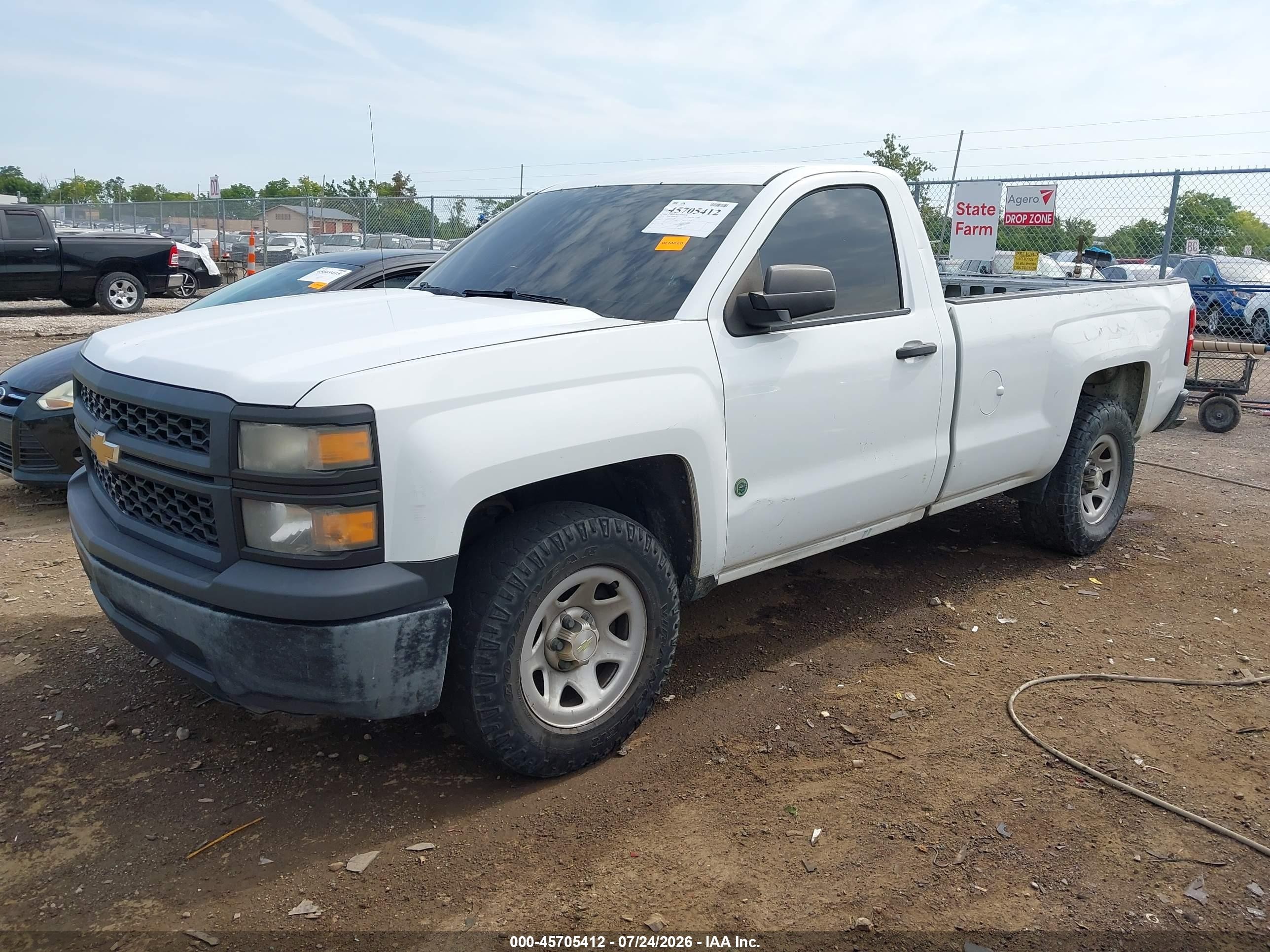 2014 Chevrolet Silverado 1500 Work Truck White vin: 1GCNCPEH2EZ275764
