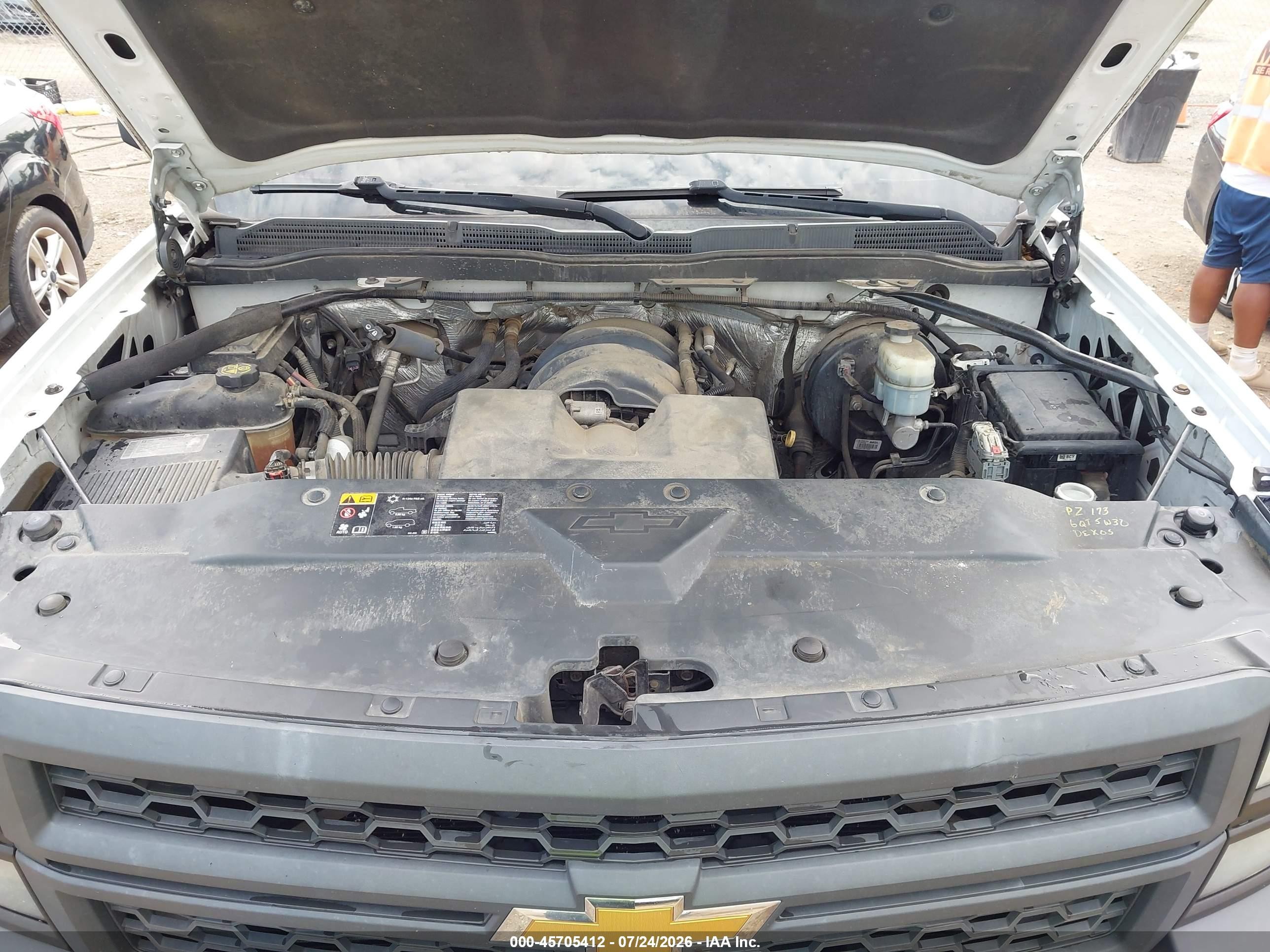 2014 Chevrolet Silverado 1500 Work Truck White vin: 1GCNCPEH2EZ275764