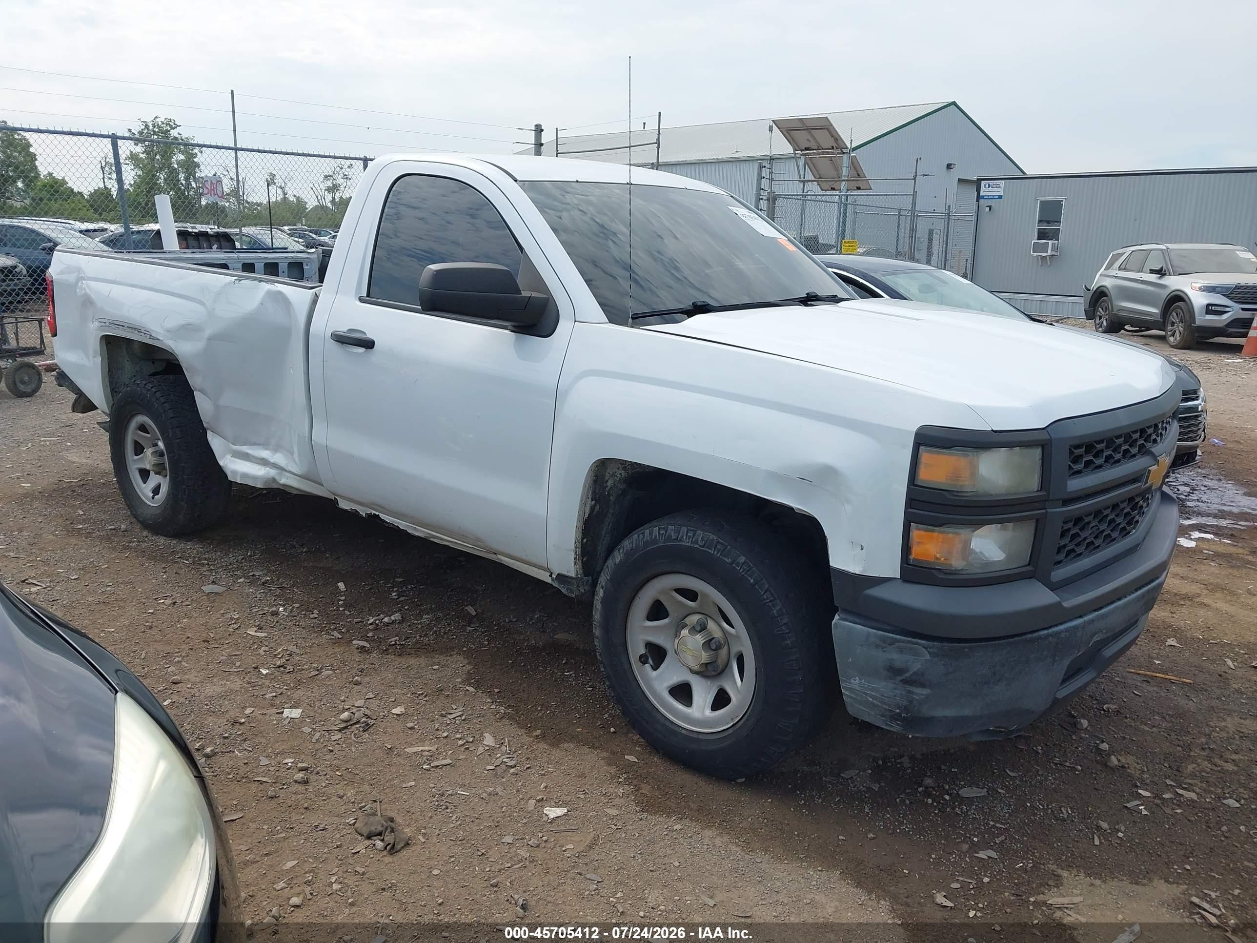 2014 Chevrolet Silverado 1500 Work Truck White vin: 1GCNCPEH2EZ275764