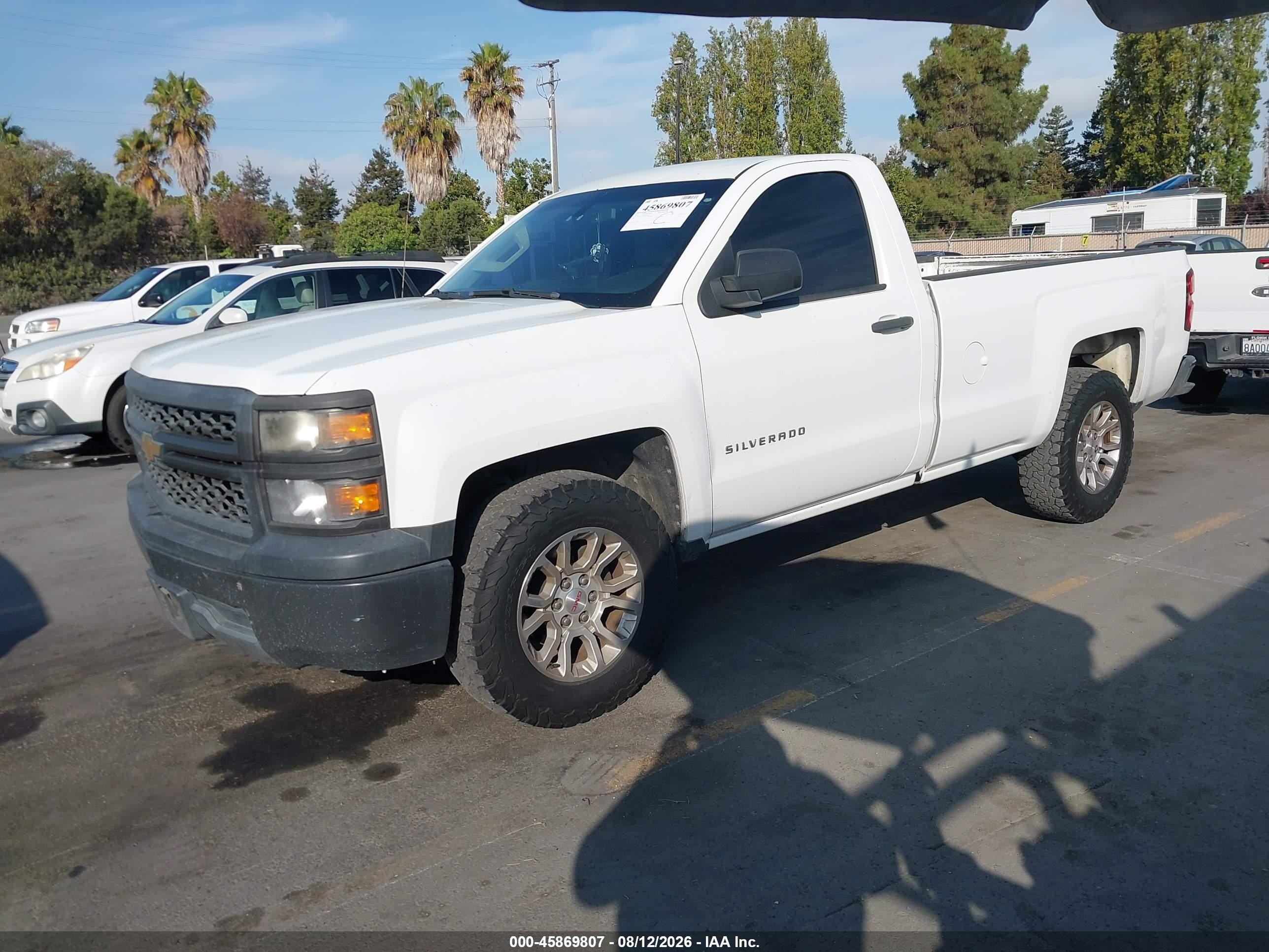 2014 Chevrolet Silverado 1500 Work Truck White vin: 1GCNCPEH4EZ276754