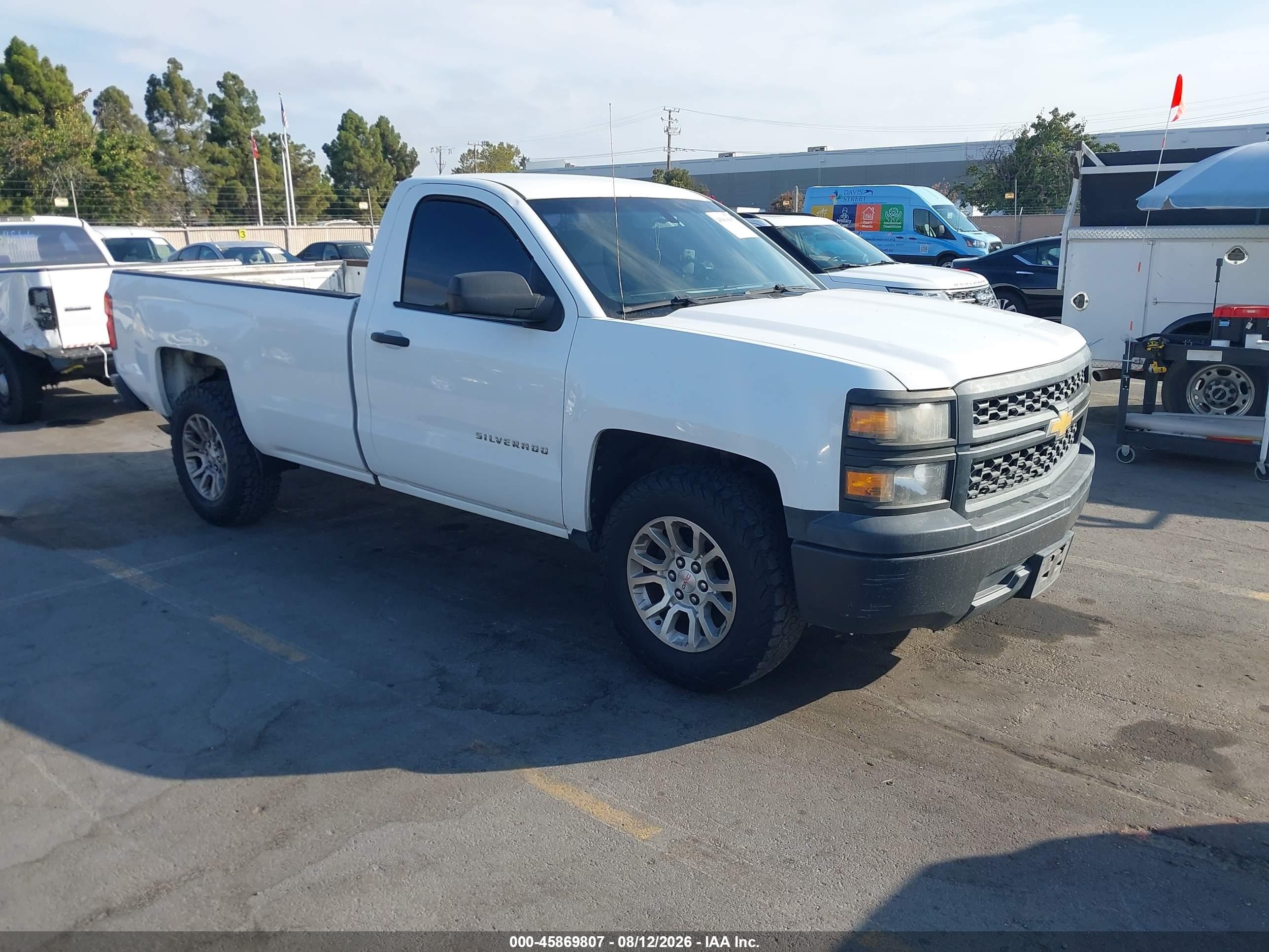 2014 Chevrolet Silverado 1500 Work Truck White vin: 1GCNCPEH4EZ276754