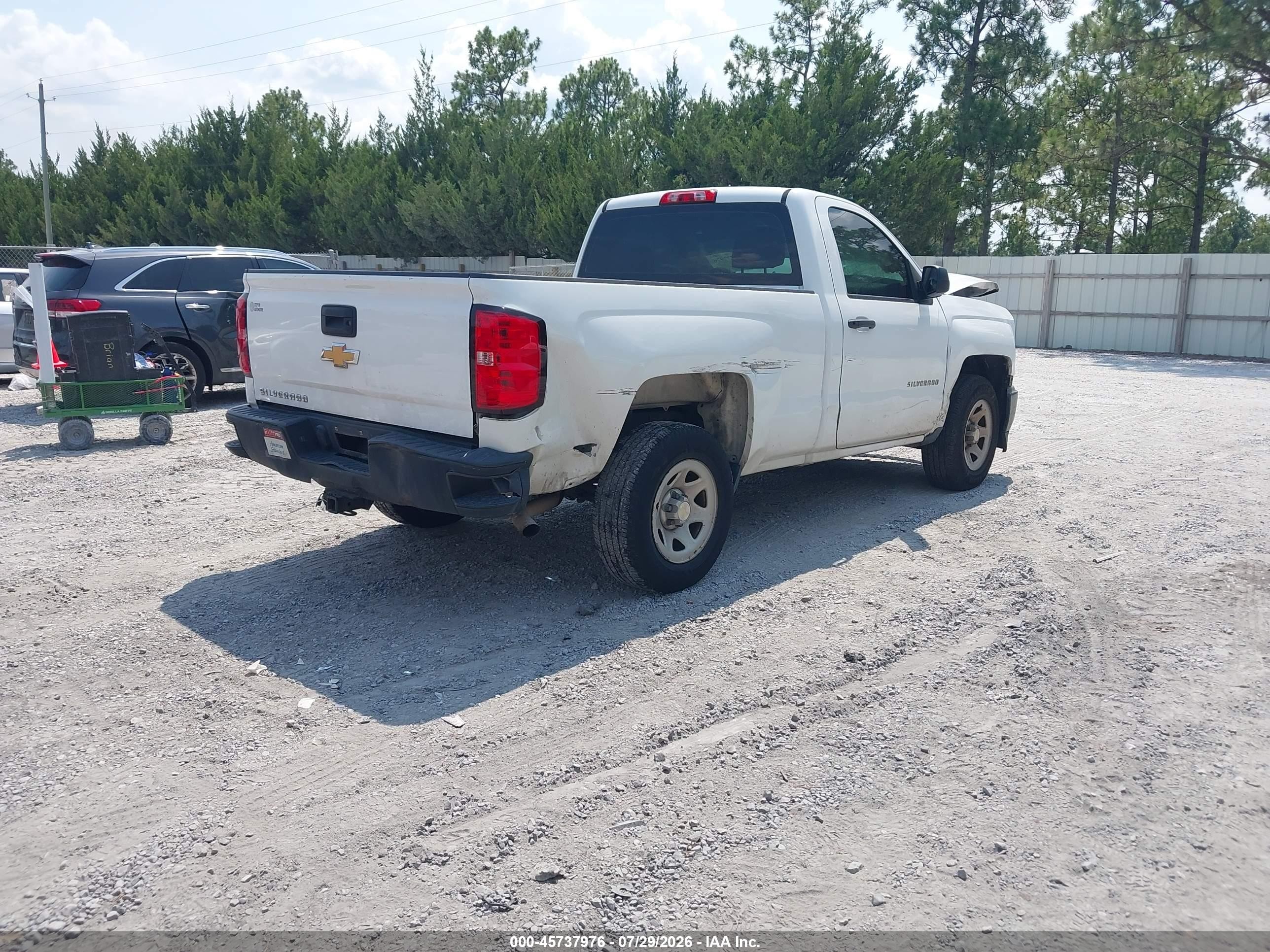 2015 Chevrolet Silverado 1500 Work Truck White vin: 1GCNCPEH5FZ350250