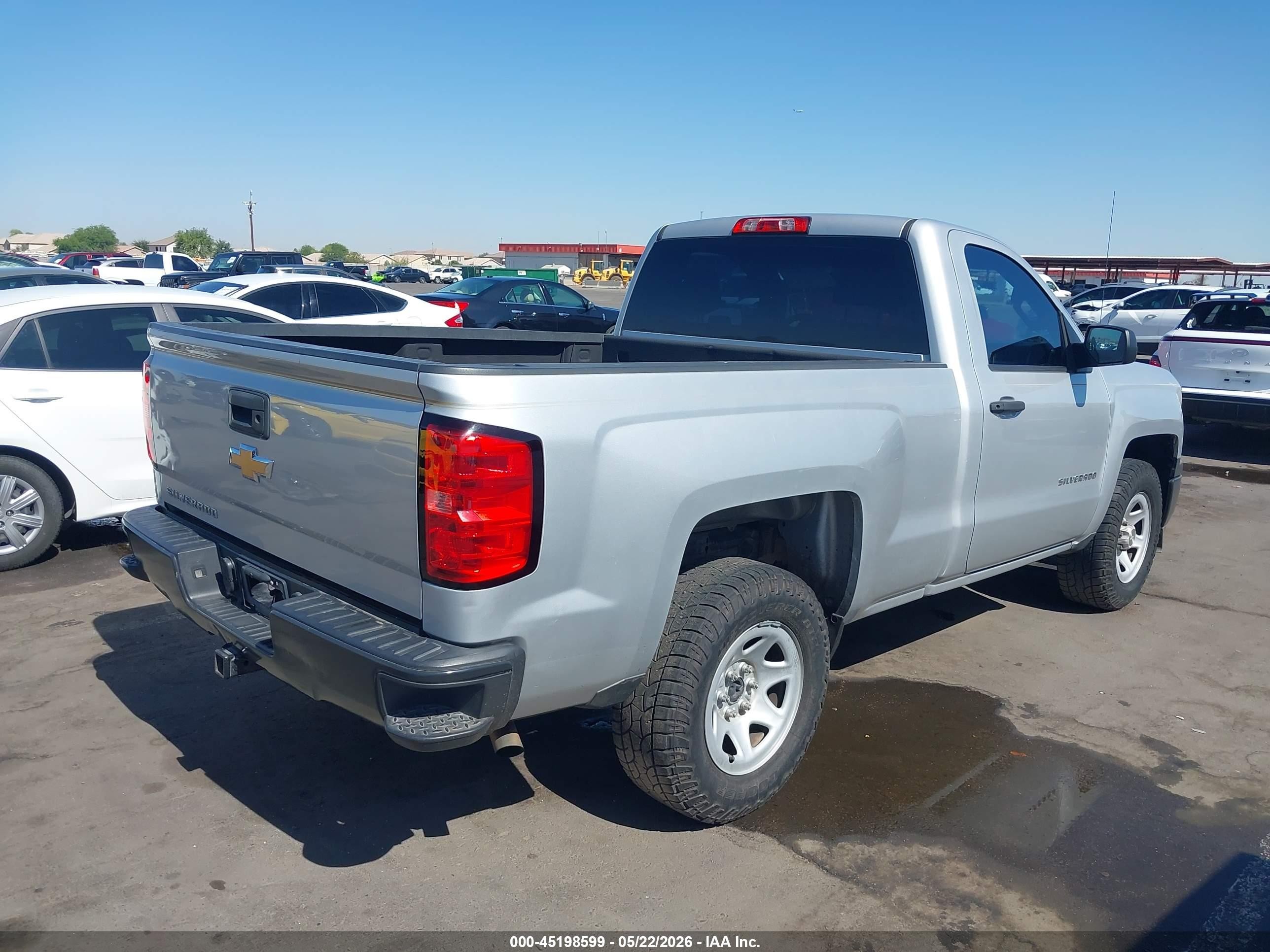 2014 Chevrolet Silverado 1500 Work Truck 1wt Silver vin: 1GCNCPEH7EZ259785