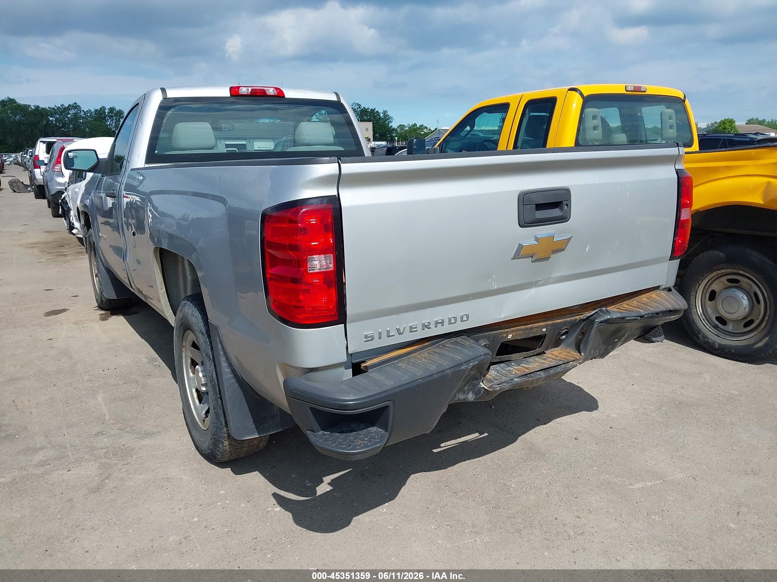 2015 Chevrolet Silverado 1500 Work Truck Silver vin: 1GCNCPEH7FZ432139