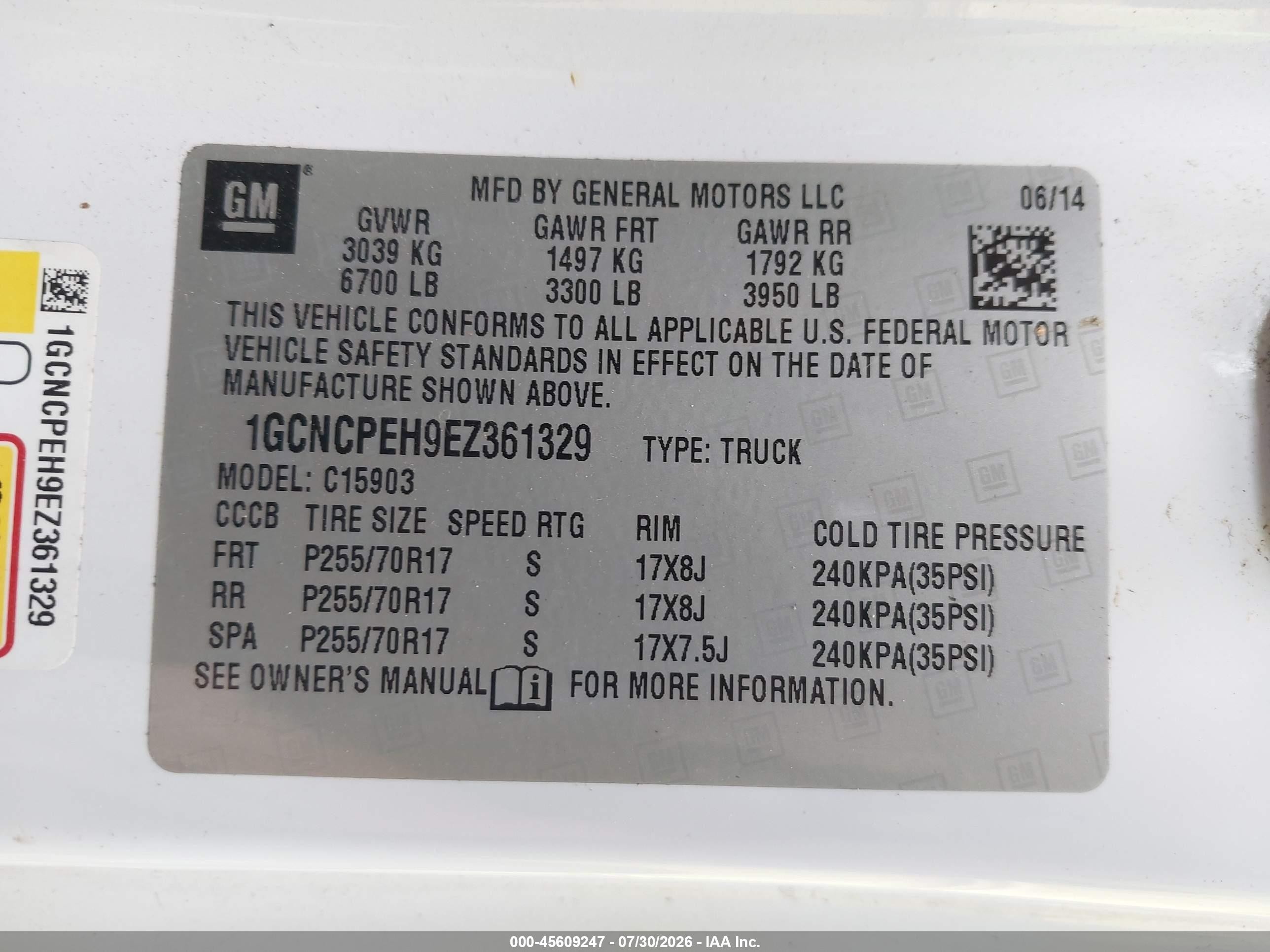 2014 Chevrolet Silverado 1500 Work Truck 1wt White vin: 1GCNCPEH9EZ361329