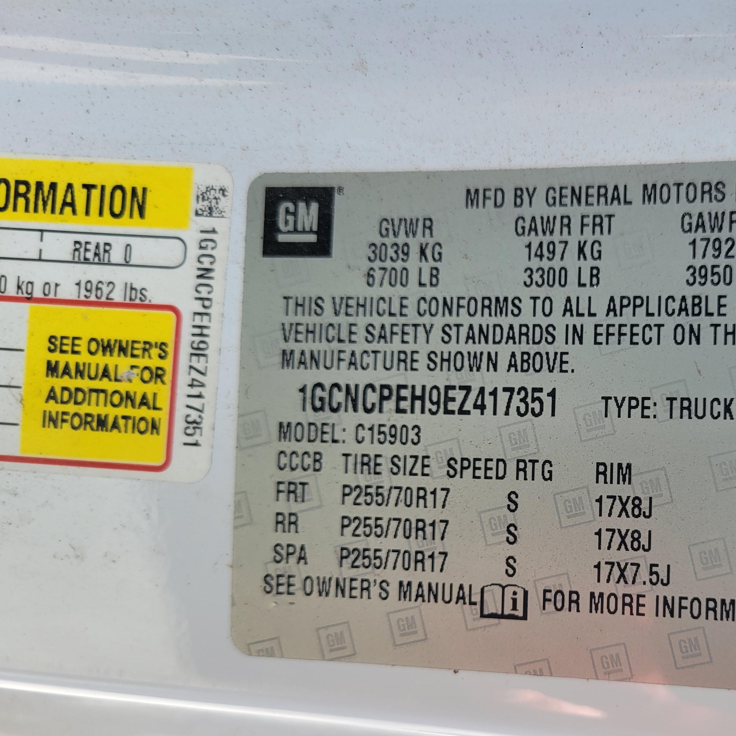 2014 Chevrolet Silverado 1500 Work Truck White vin: 1GCNCPEH9EZ417351