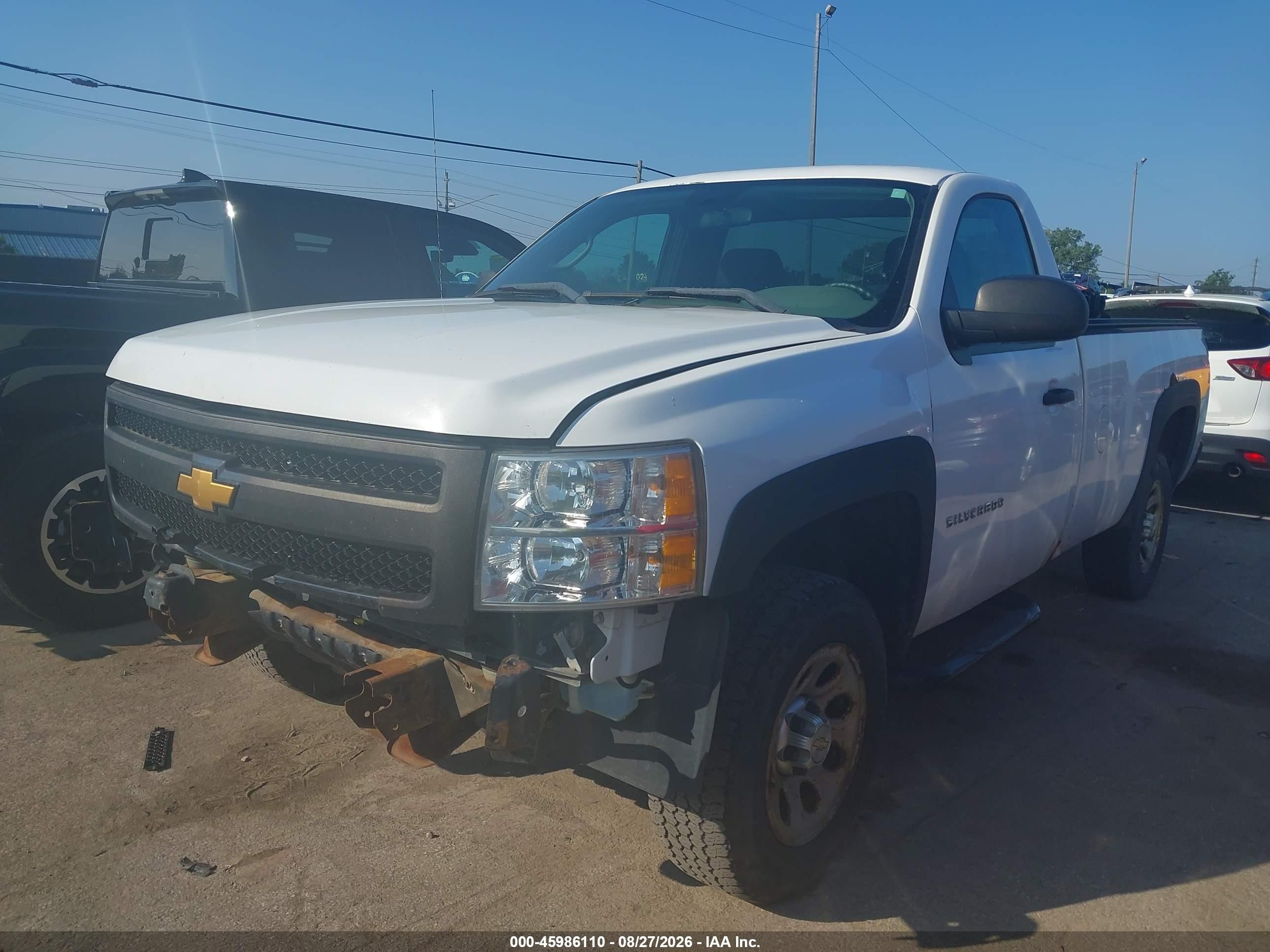 2012 Chevrolet Silverado 1500 Work Truck White vin: 1GCNCPEX0CZ298402