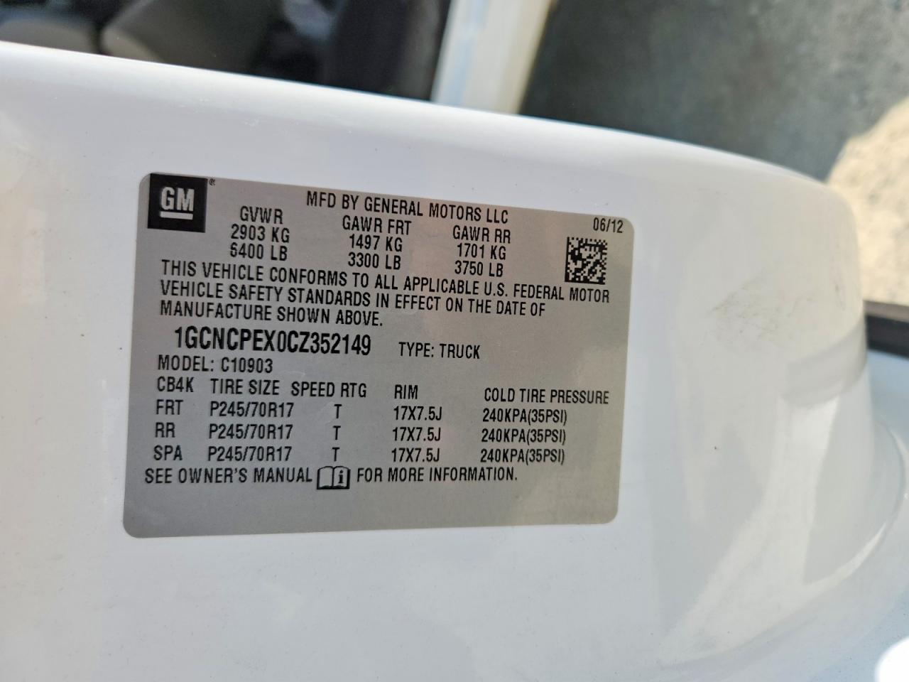 2012 Chevrolet Silverado C1500 White vin: 1GCNCPEX0CZ352149