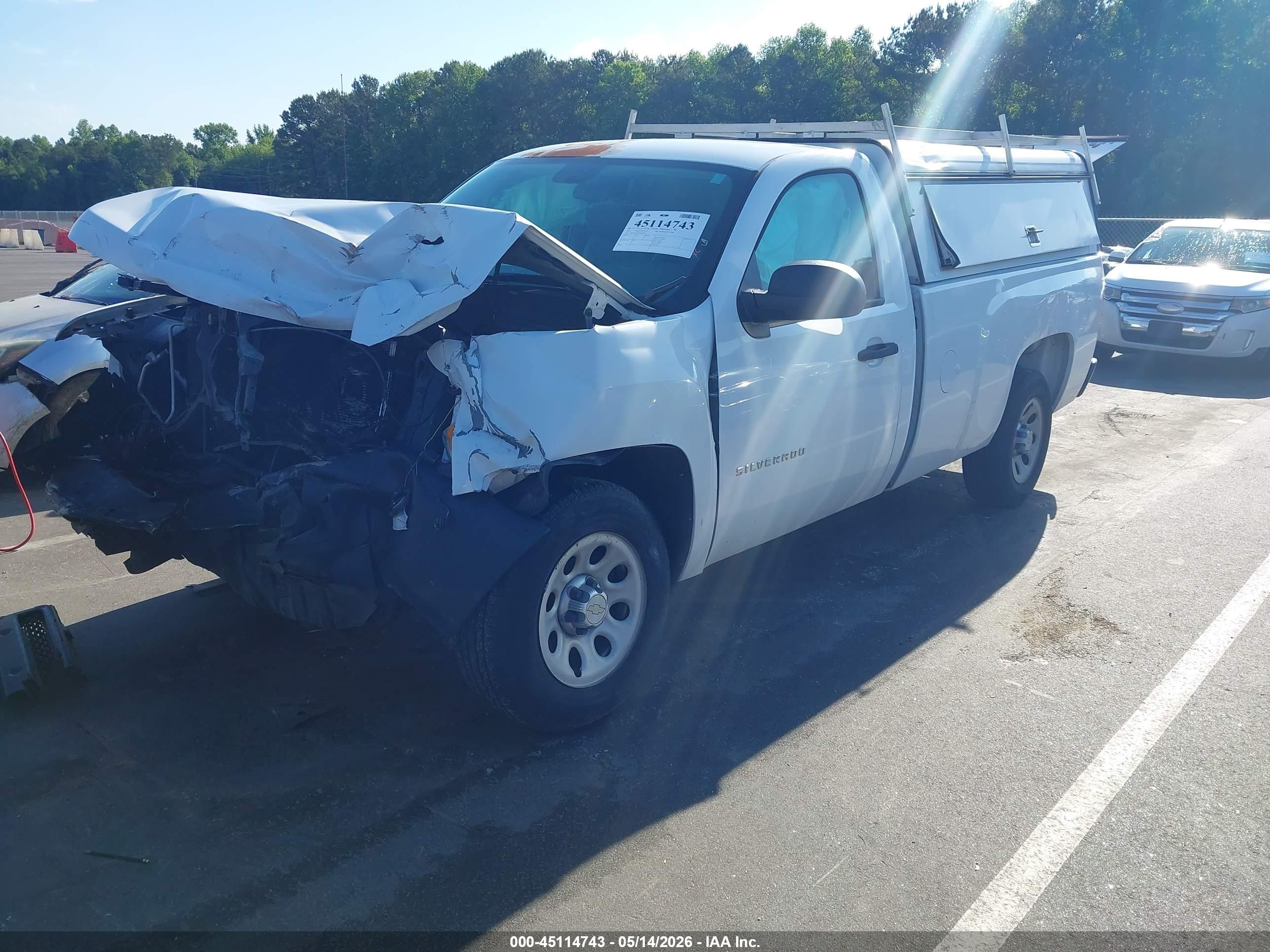 2013 Chevrolet Silverado 1500 Work Truck White vin: 1GCNCPEX2DZ238543