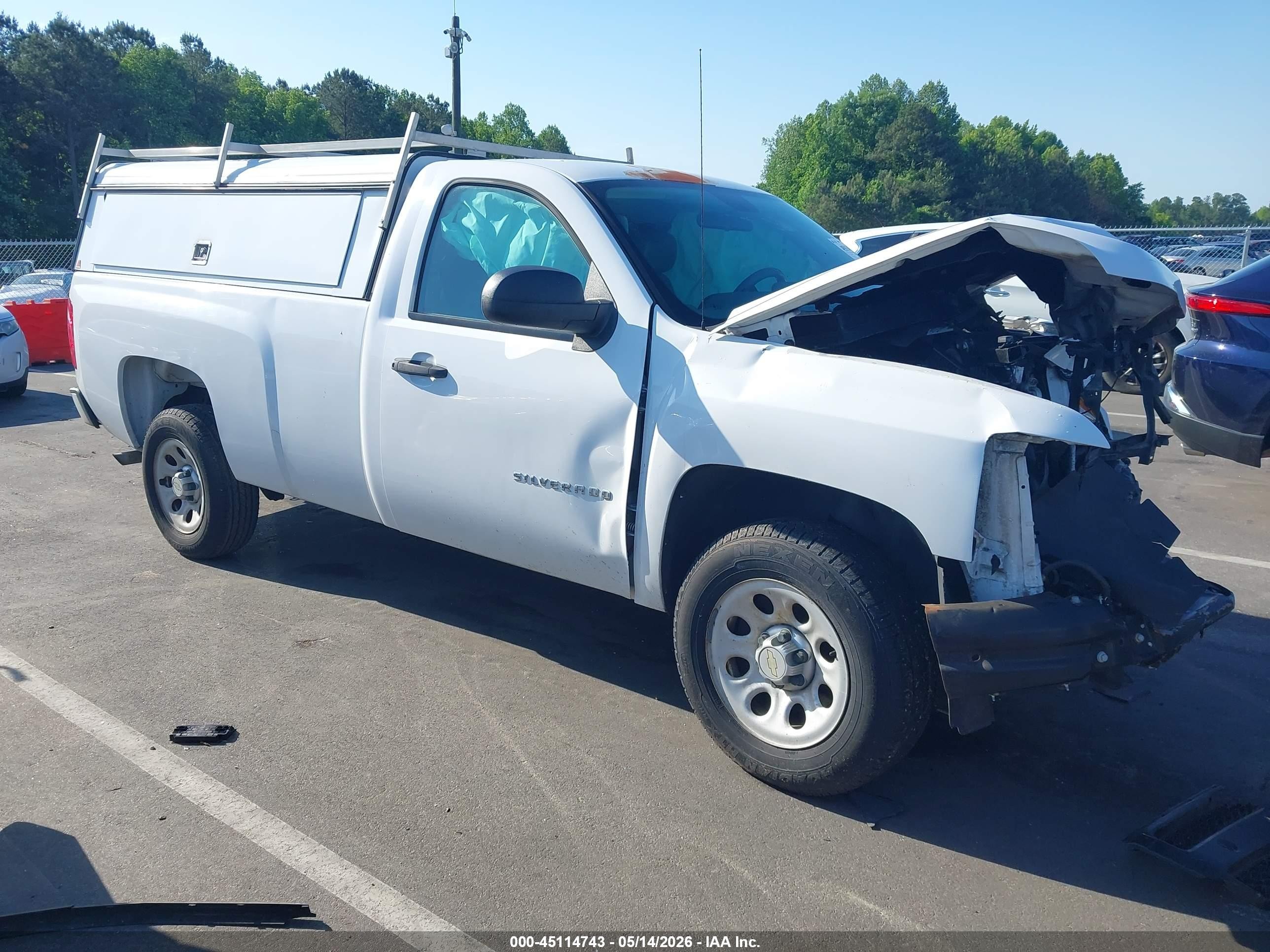 2013 Chevrolet Silverado 1500 Work Truck White vin: 1GCNCPEX2DZ238543