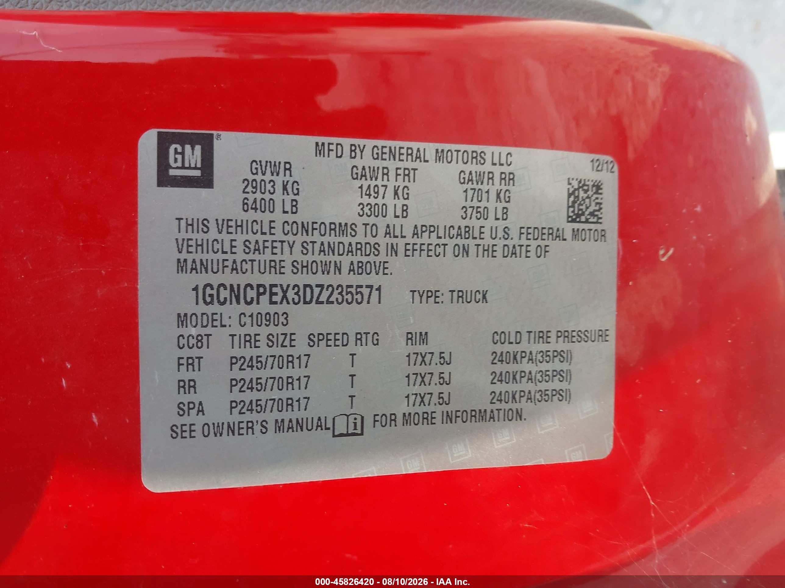 2013 Chevrolet Silverado 1500 Work Truck Red vin: 1GCNCPEX3DZ235571