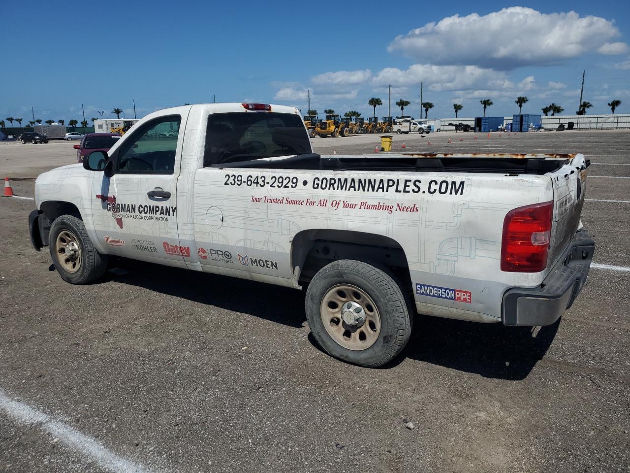2011 Chevrolet Silverado C1500 White vin: 1GCNCPEX5BZ285322 Damage: Left Bed Side, Dent(S) W/ Paint Dmg, > 12 Inches