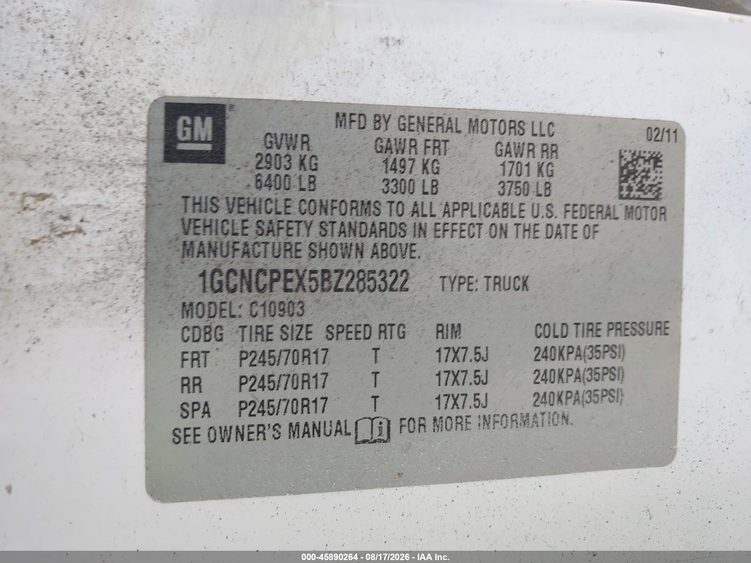 2011 Chevrolet Silverado 1500 Work Truck Черный vin: 1GCNCPEX5BZ285322