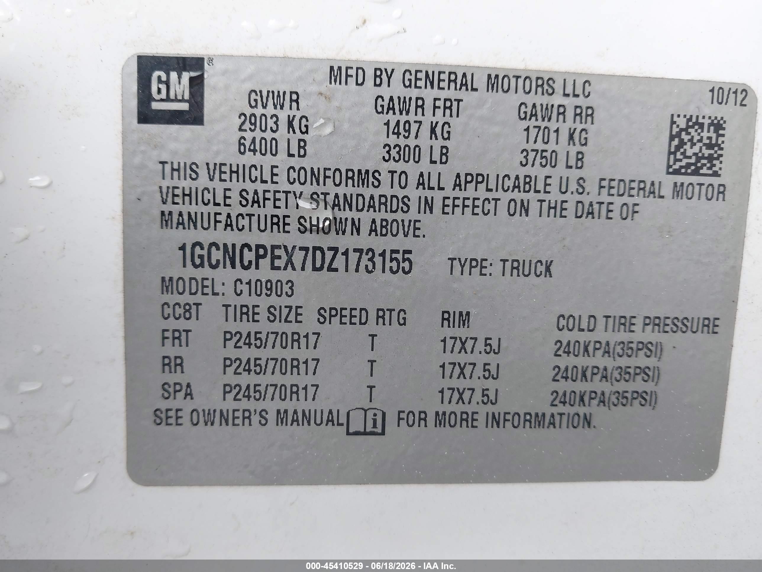 2013 Chevrolet Silverado 1500 Work Truck White vin: 1GCNCPEX7DZ173155