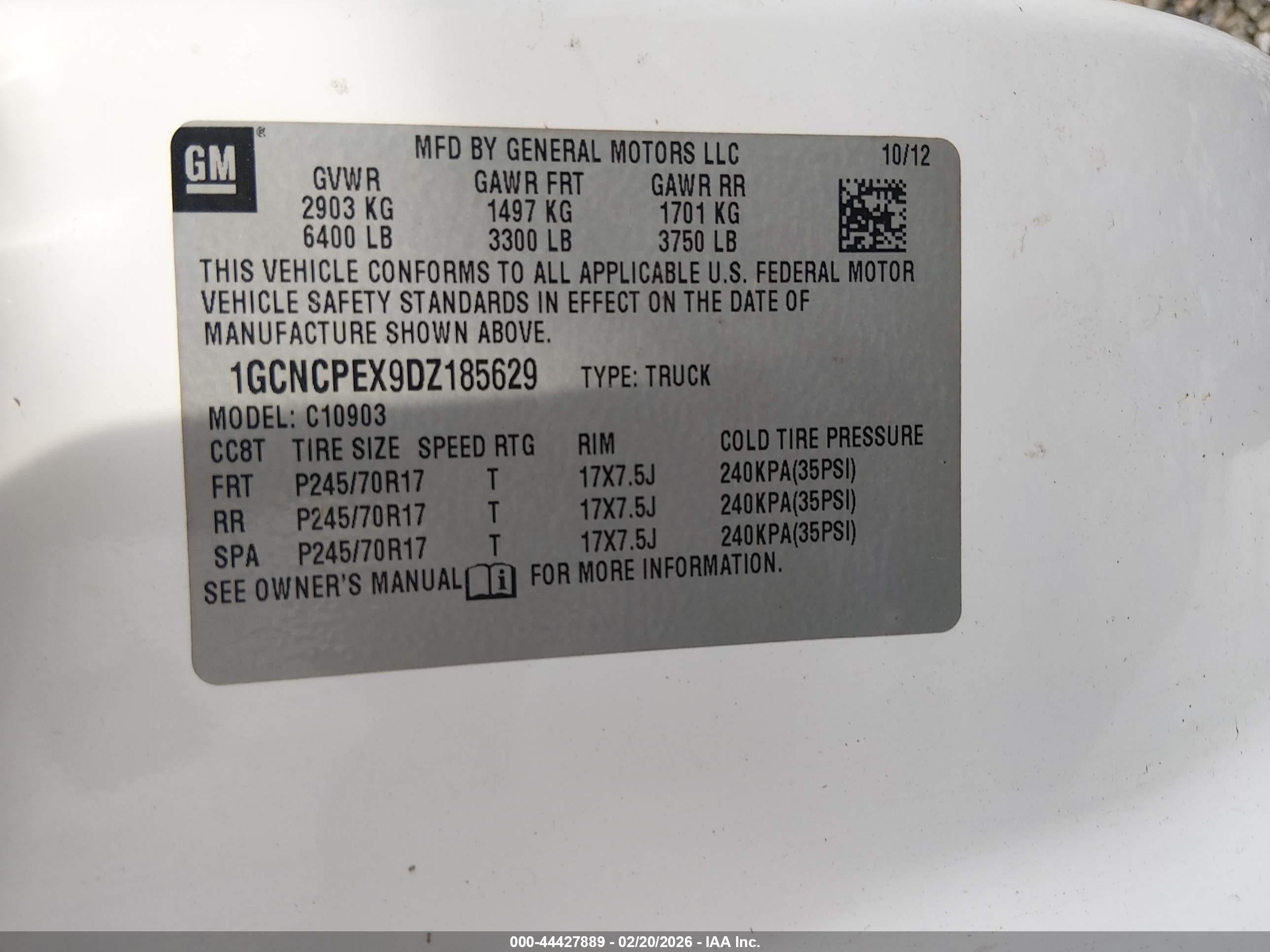 2013 Chevrolet Silverado 1500 Work Truck White vin: 1GCNCPEX9DZ185629