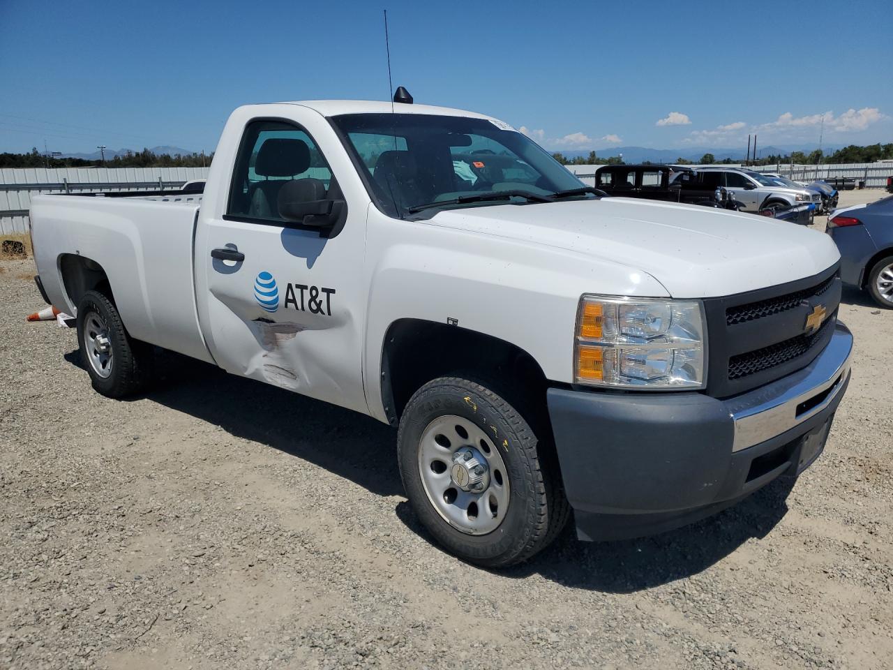 2012 Chevrolet Silverado C1500 White vin: 1GCNCPEXXCZ324598 Damage: Right Front Door, Severe Damage, Replacement Required
