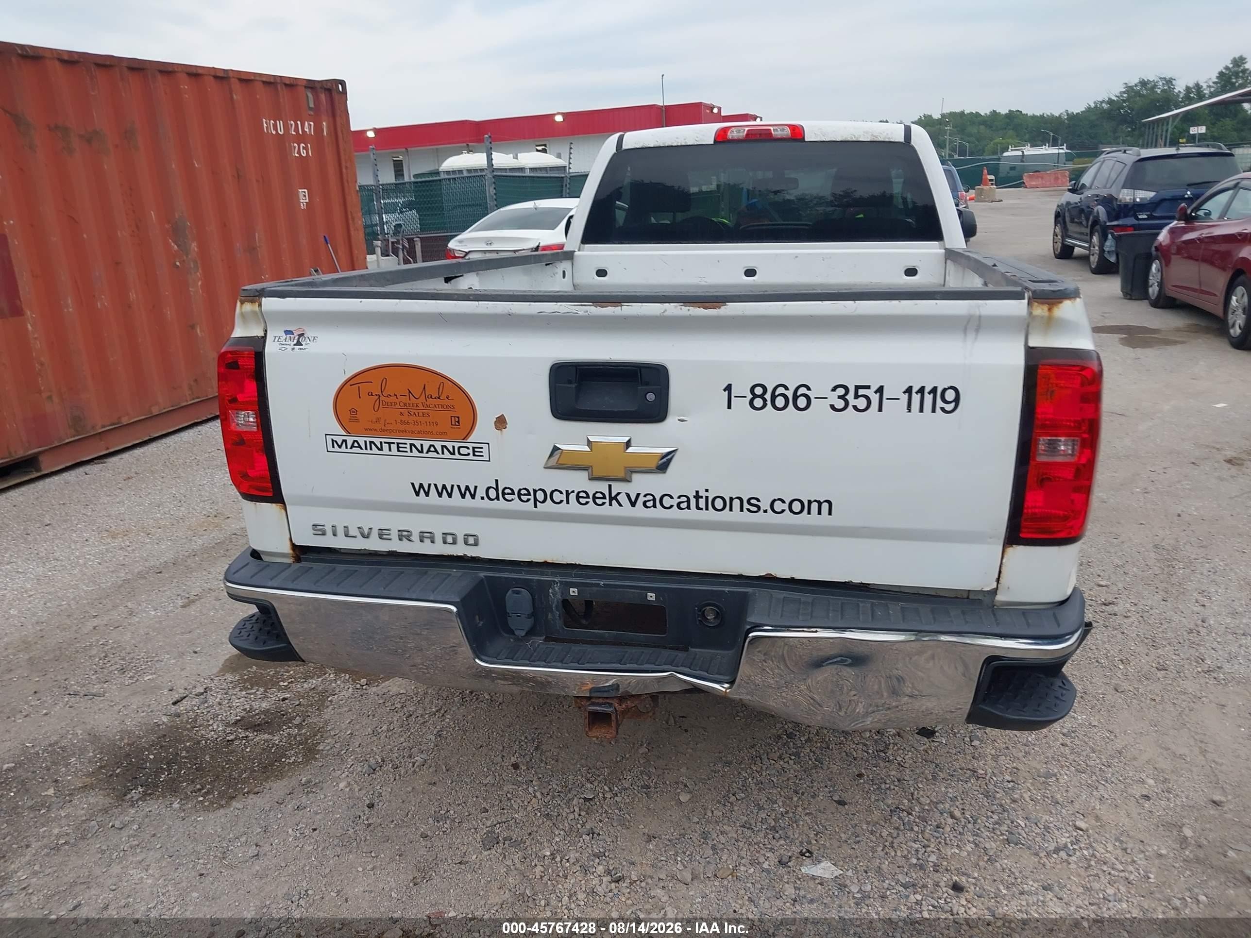 2015 Chevrolet Silverado 1500 Ls White vin: 1GCNKPEC1FZ156161