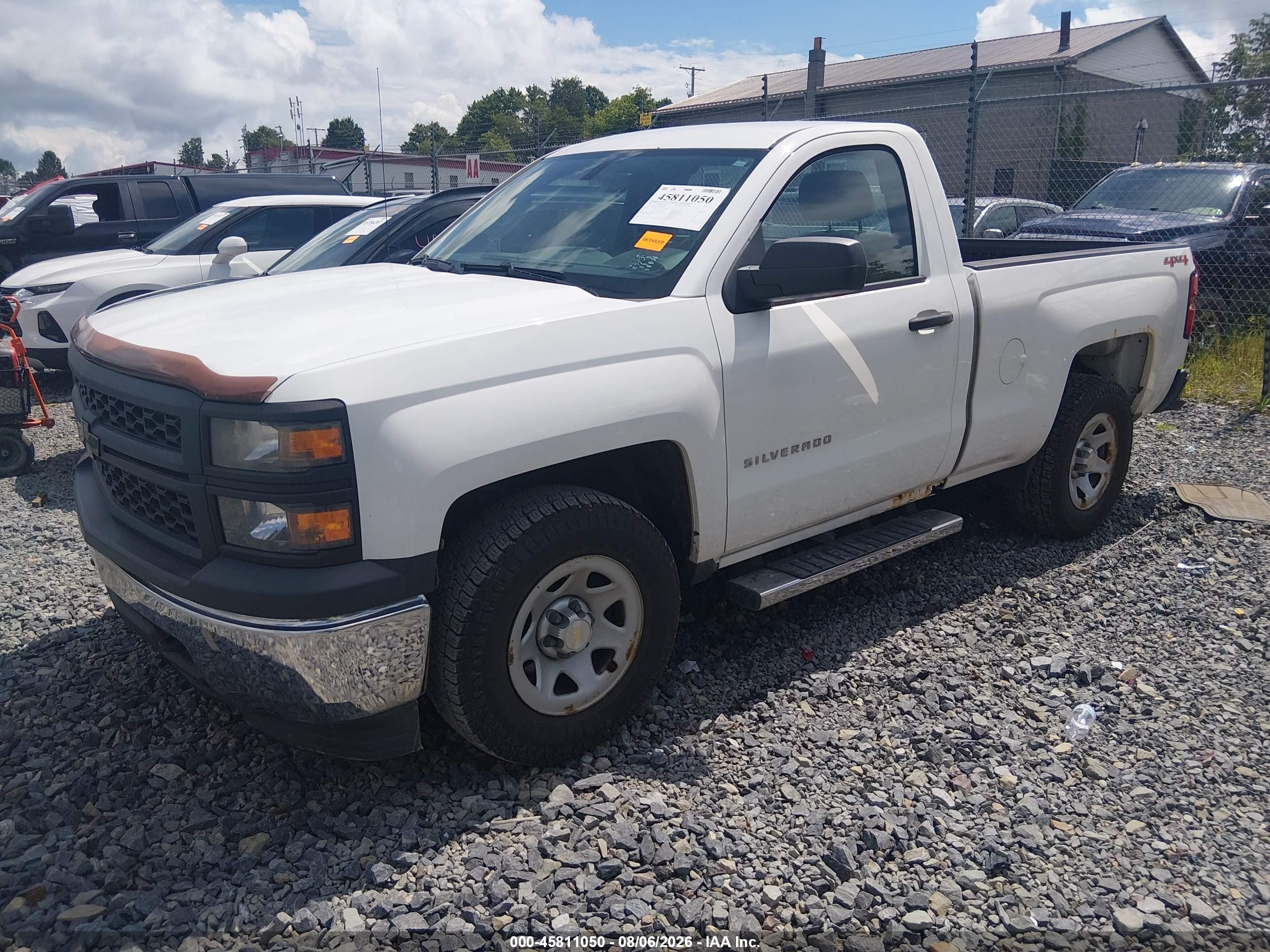 2014 Chevrolet Silverado 1500 Work Truck White vin: 1GCNKPEC5EZ282456
