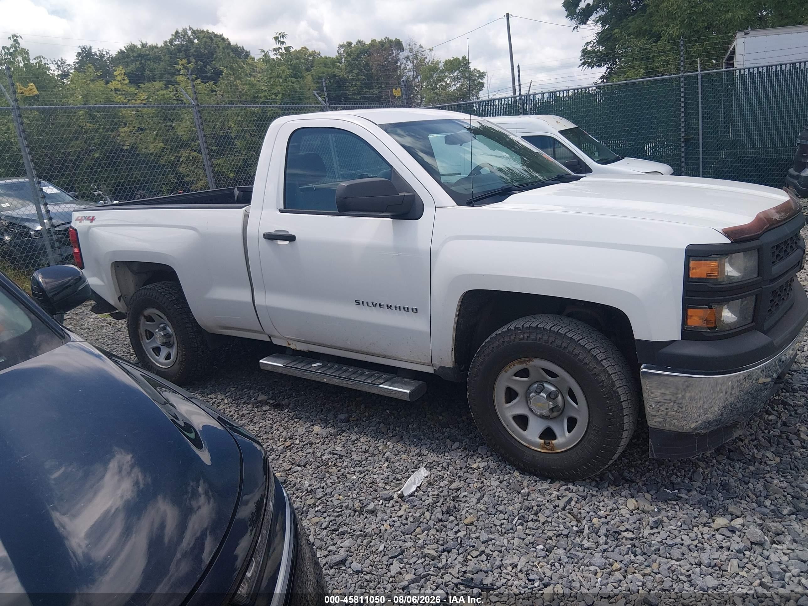 2014 Chevrolet Silverado 1500 Work Truck White vin: 1GCNKPEC5EZ282456