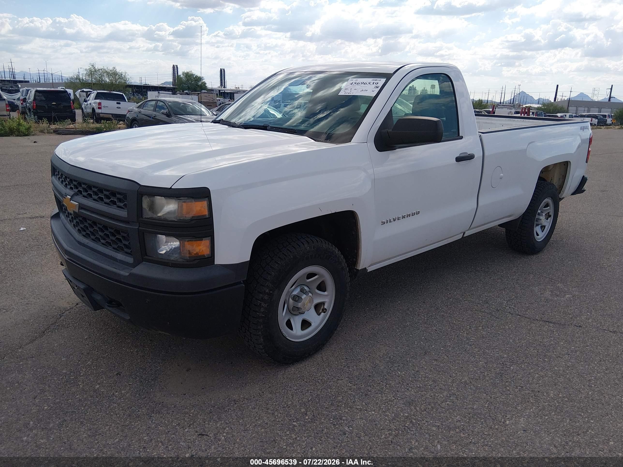 2015 Chevrolet Silverado 1500 Work Truck White vin: 1GCNKPEH8FZ342811