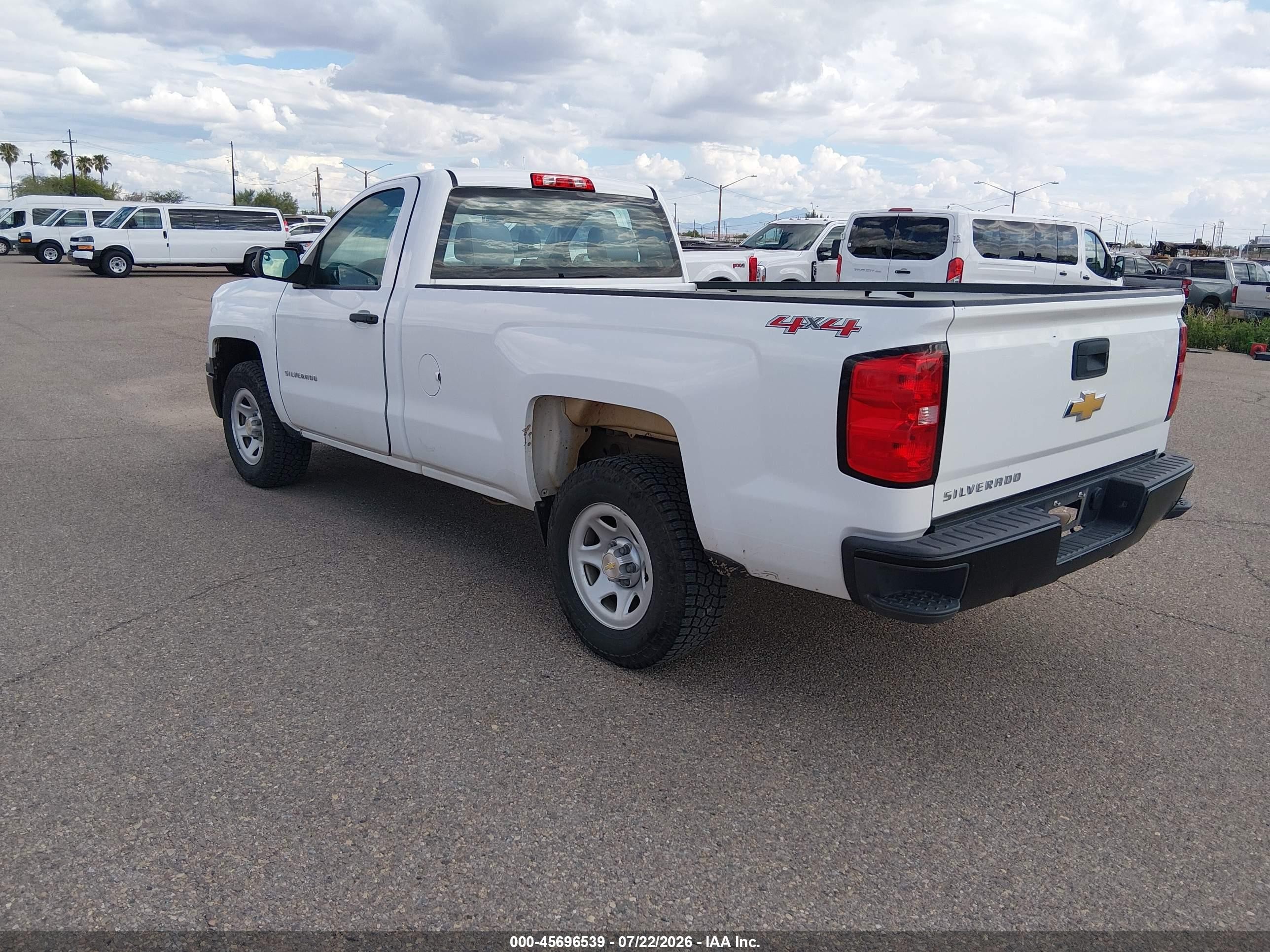 2015 Chevrolet Silverado 1500 Work Truck White vin: 1GCNKPEH8FZ342811
