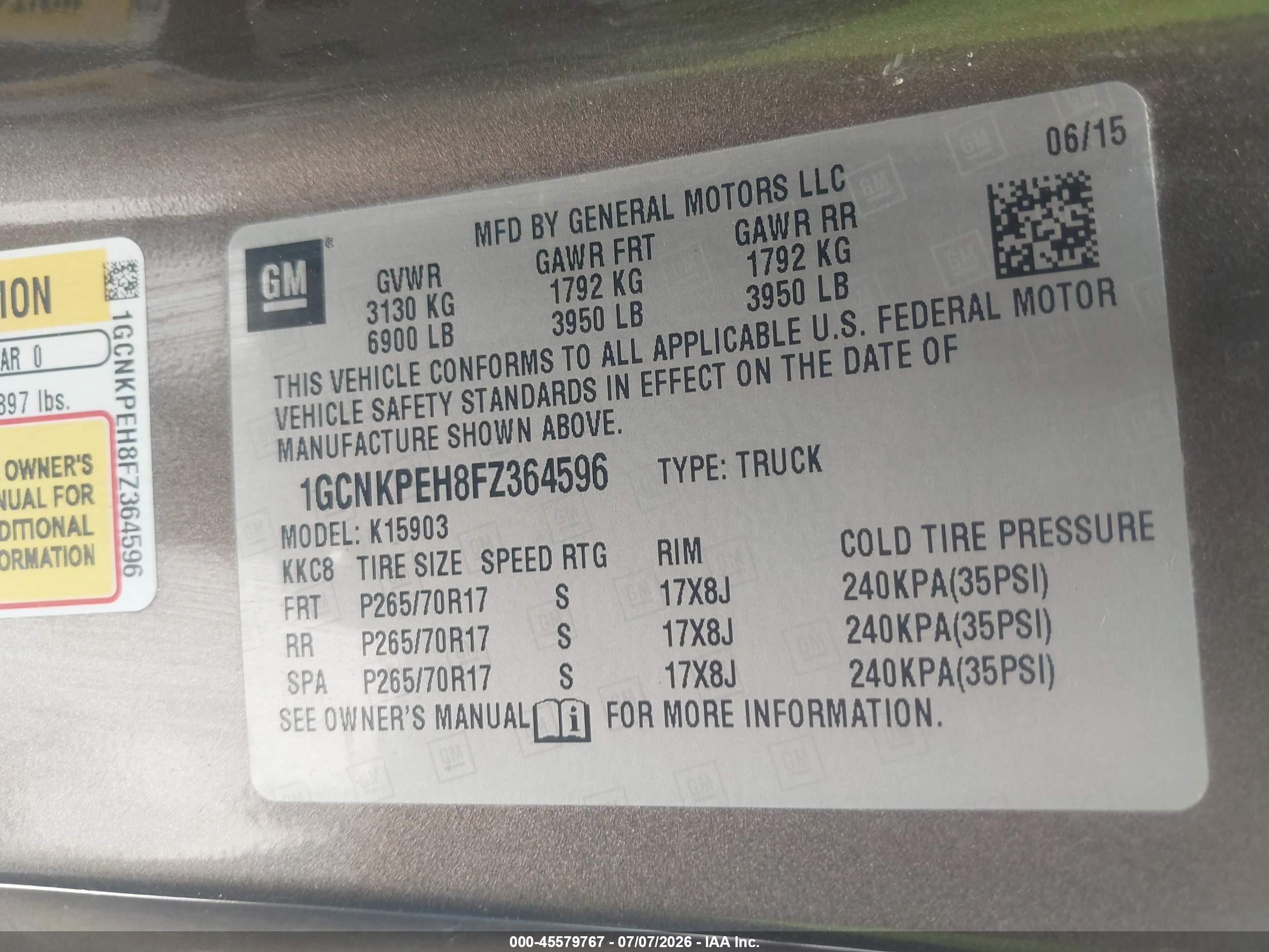 2015 Chevrolet Silverado 1500 Work Truck Gold vin: 1GCNKPEH8FZ364596