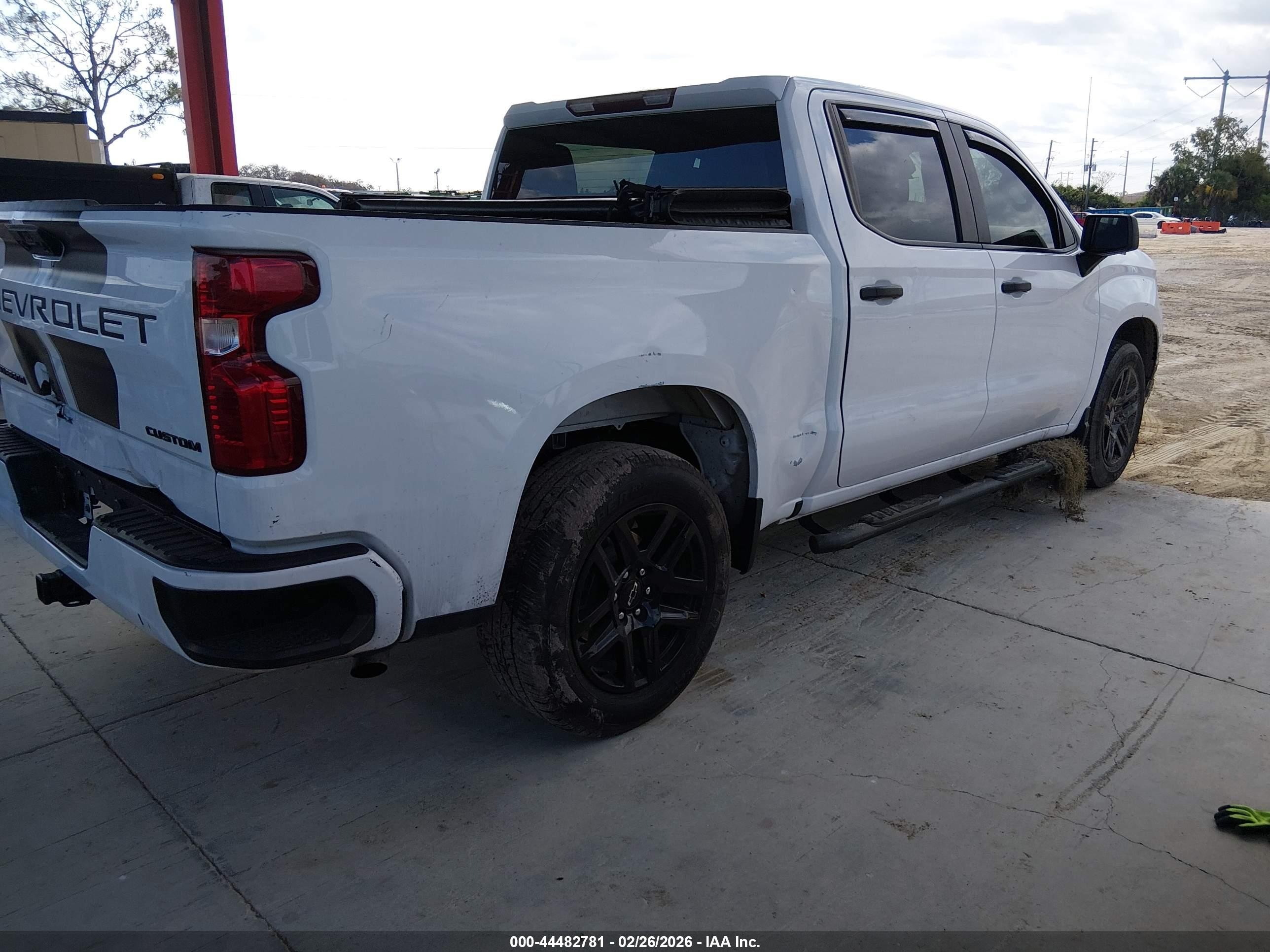 2023 Chevrolet Silverado 1500 2wd  Short Bed Custom White vin: 1GCPABEK1PZ199602