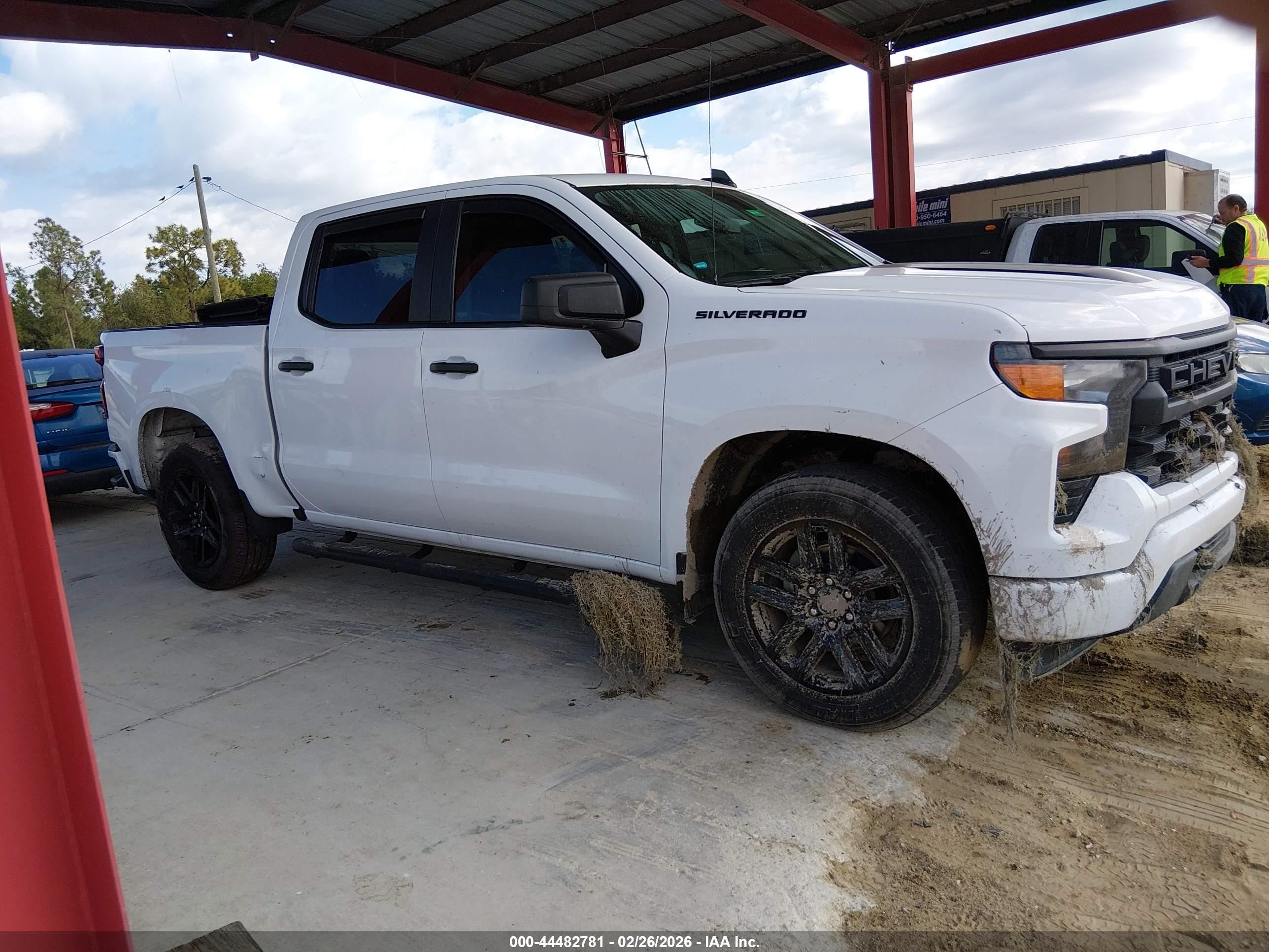 2023 Chevrolet Silverado 1500 2wd  Short Bed Custom White vin: 1GCPABEK1PZ199602