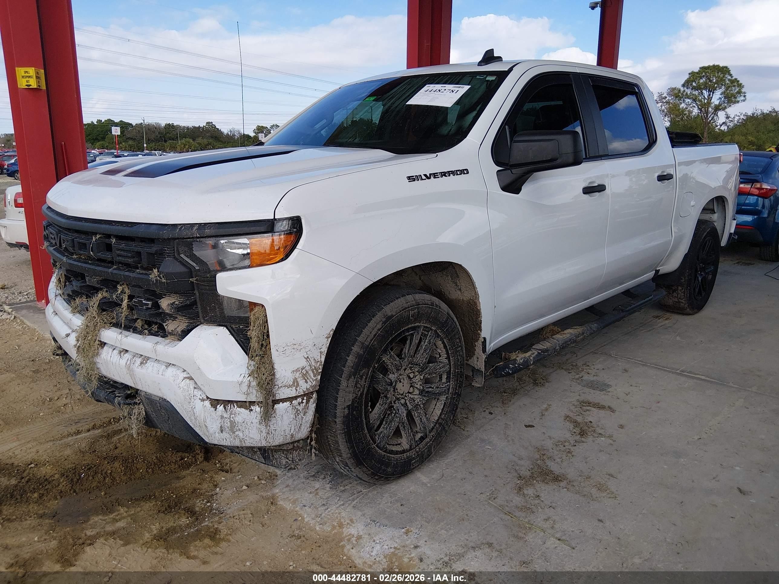 2023 Chevrolet Silverado 1500 2wd  Short Bed Custom White vin: 1GCPABEK1PZ199602
