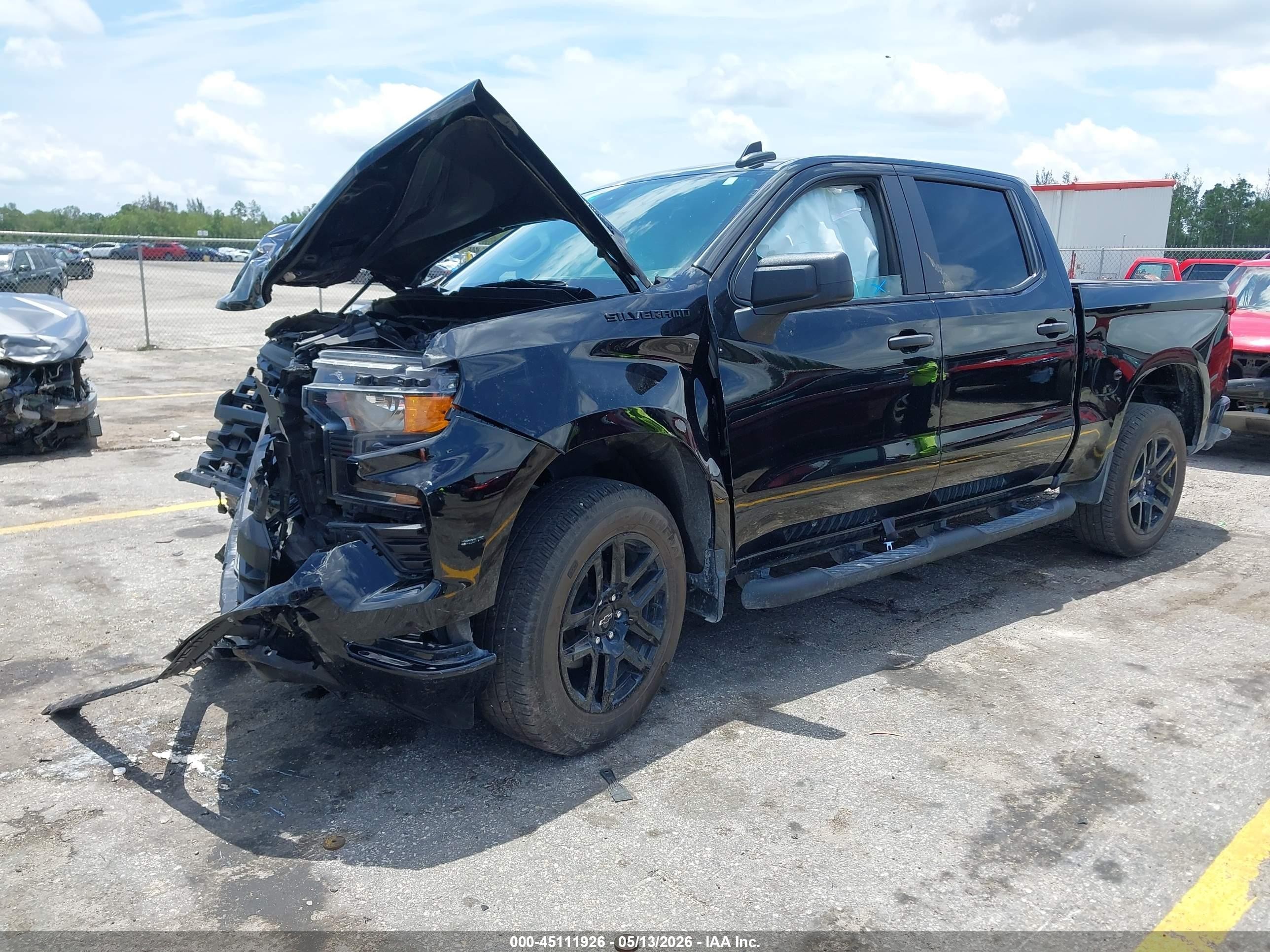 2025 Chevrolet Silverado 1500 2wd  Short Bed Custom Черный vin: 1GCPABEK3SZ336600