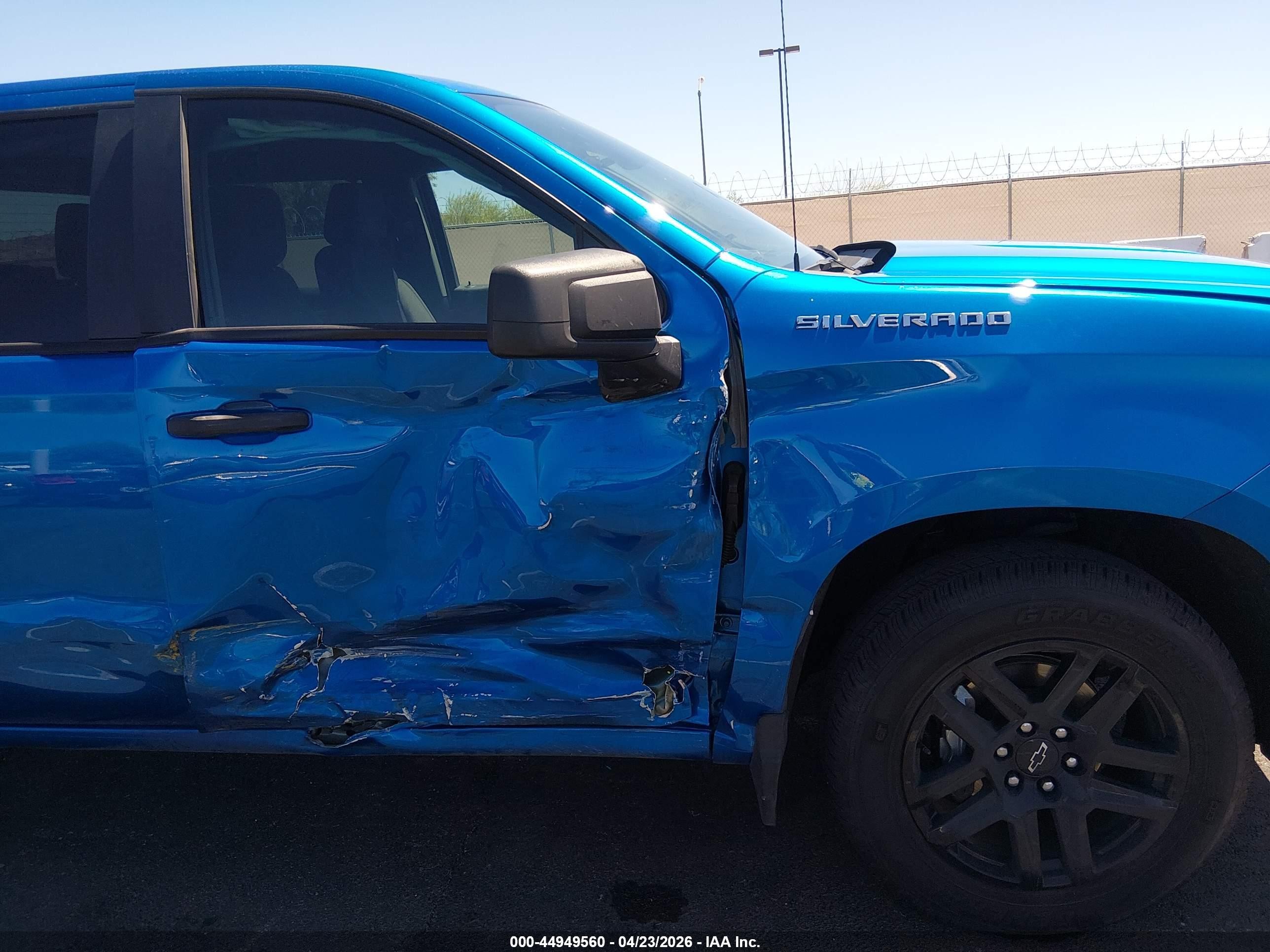 2023 Chevrolet Silverado 1500 2wd  Short Bed Custom Blue vin: 1GCPABEK5PZ138267
