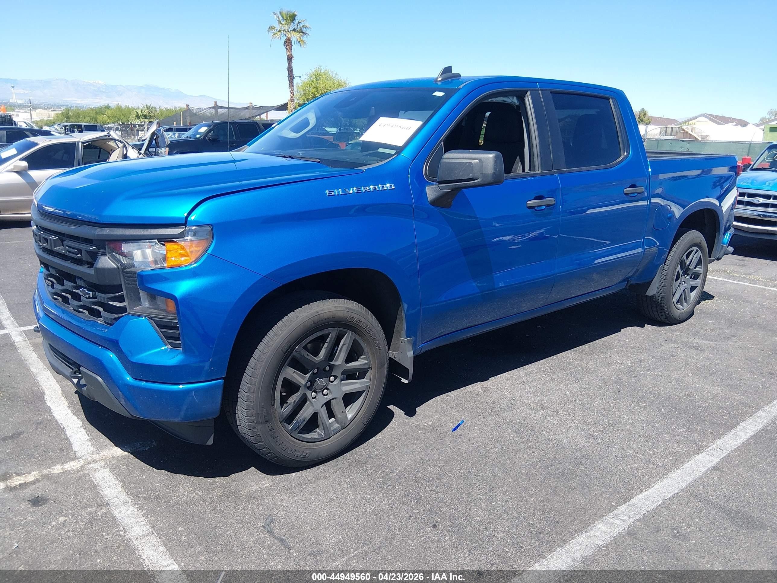 2023 Chevrolet Silverado 1500 2wd  Short Bed Custom Blue vin: 1GCPABEK5PZ138267