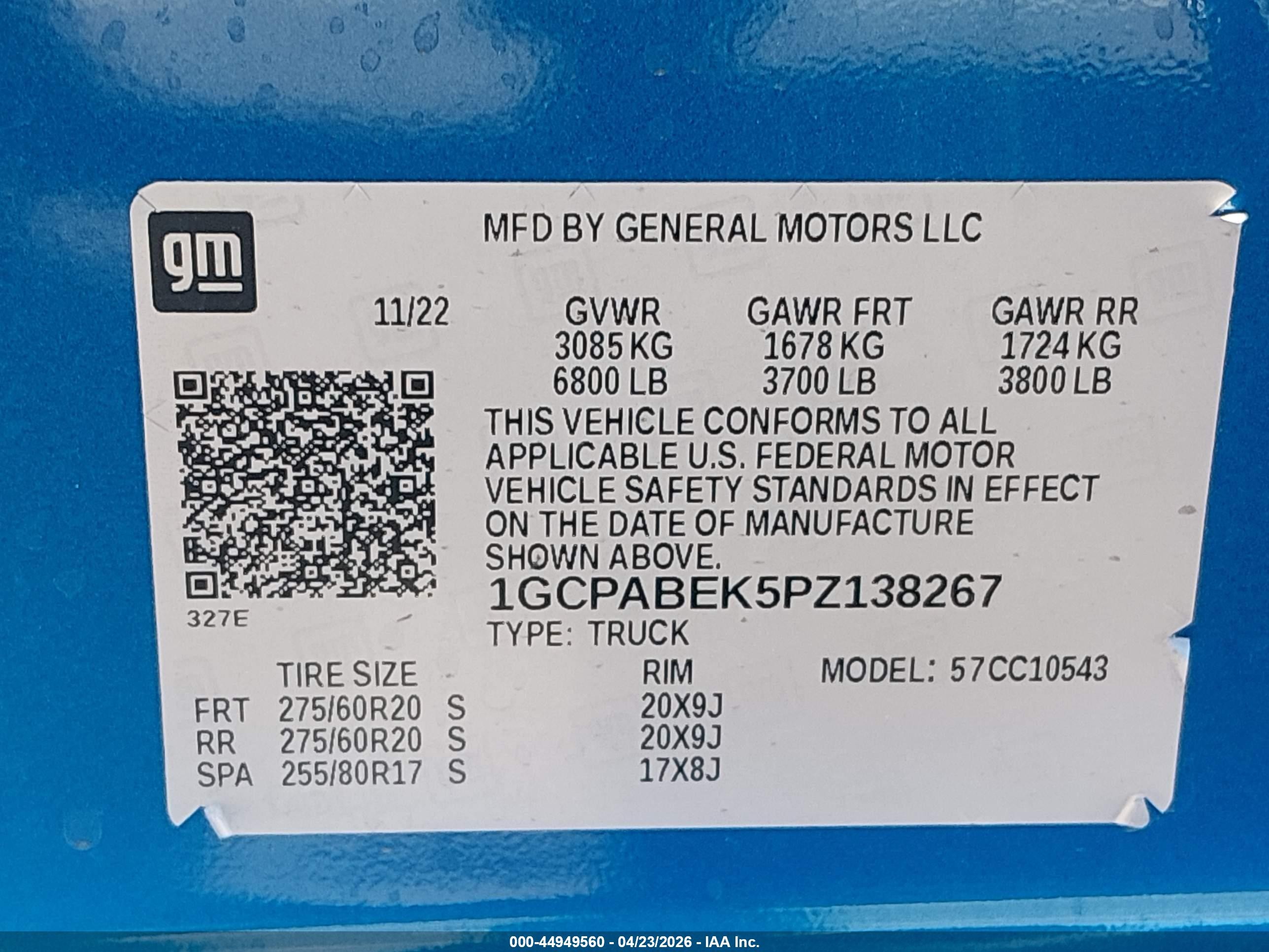 2023 Chevrolet Silverado 1500 2wd  Short Bed Custom Blue vin: 1GCPABEK5PZ138267