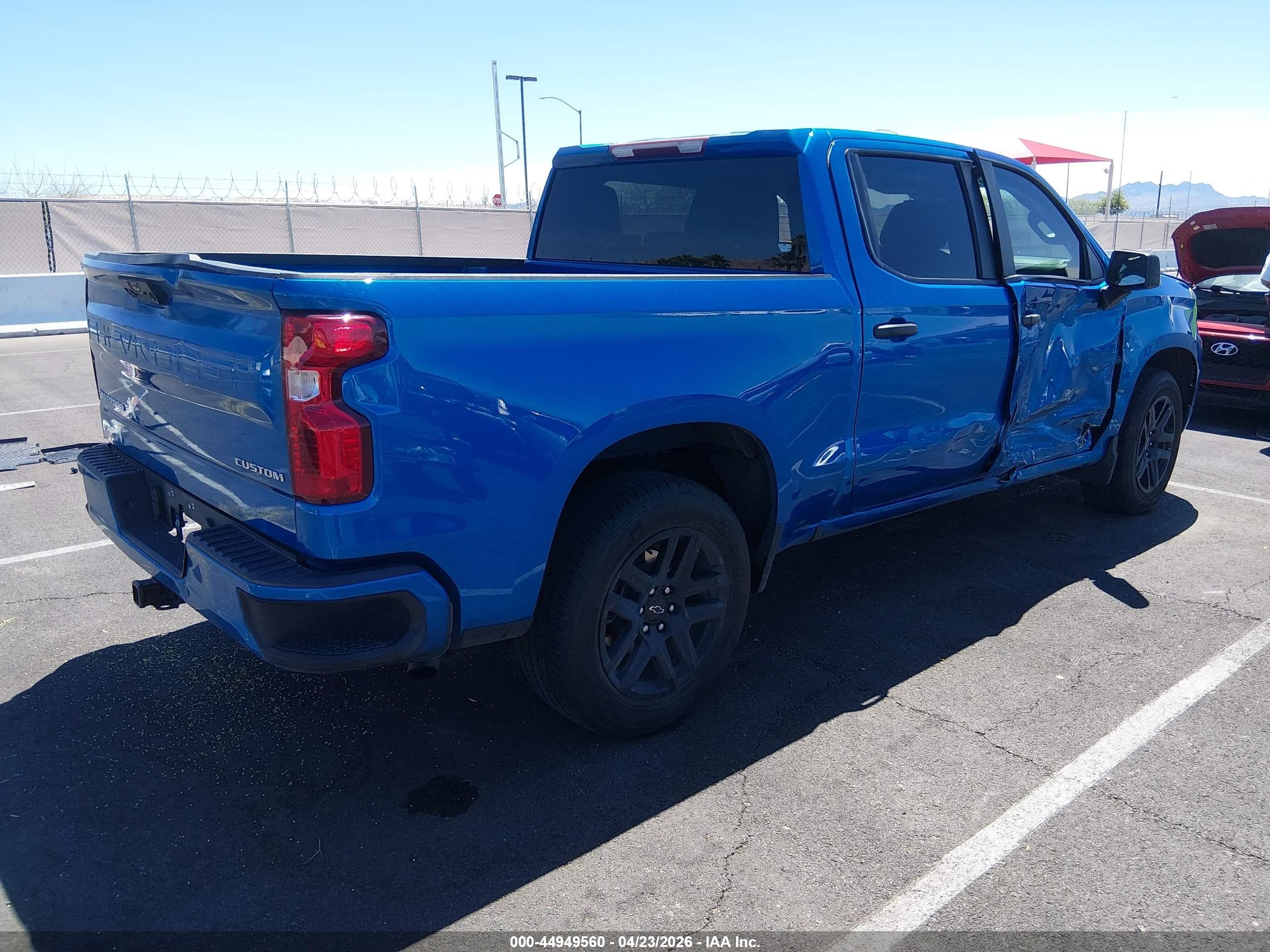 2023 Chevrolet Silverado 1500 2wd  Short Bed Custom Blue vin: 1GCPABEK5PZ138267