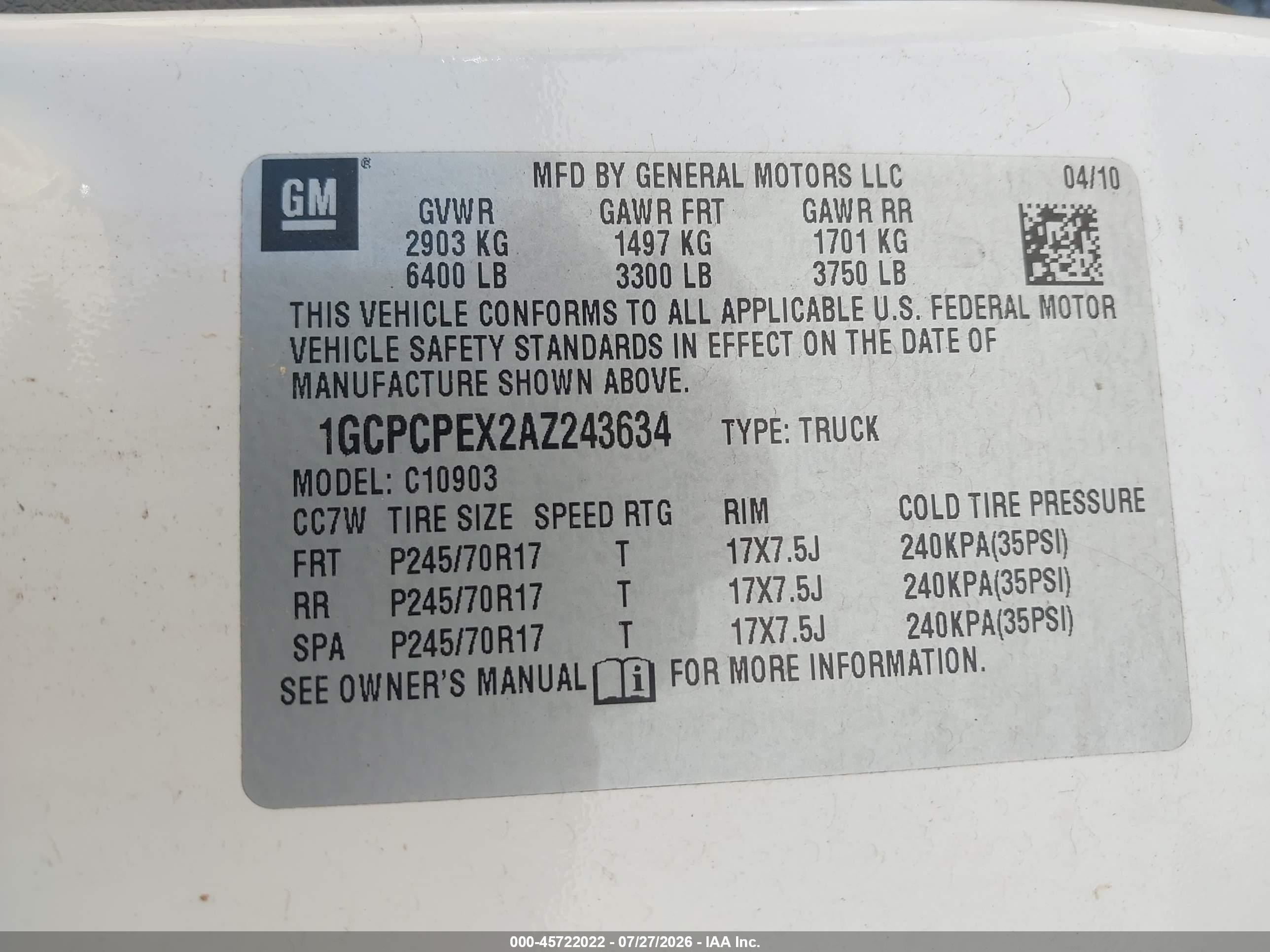 2010 Chevrolet Silverado 1500 Work Truck Orange vin: 1GCPCPEX2AZ243634