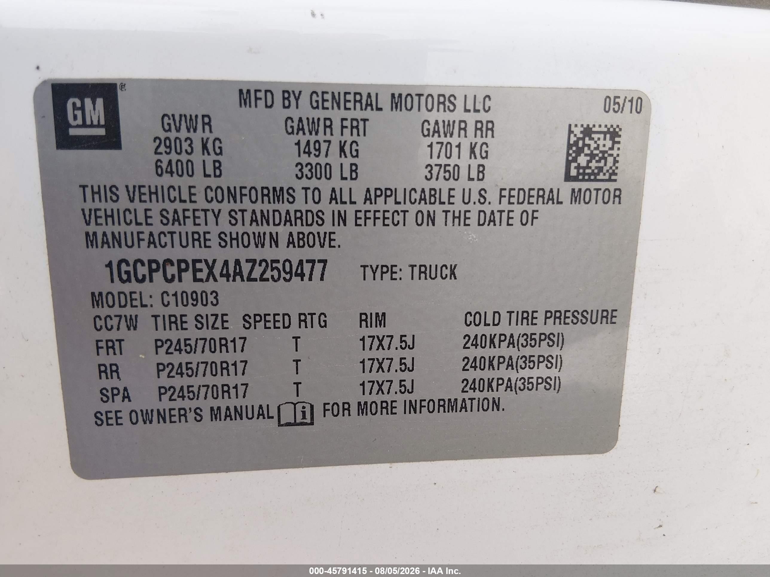 2010 Chevrolet Silverado 1500 Work Truck White vin: 1GCPCPEX4AZ259477