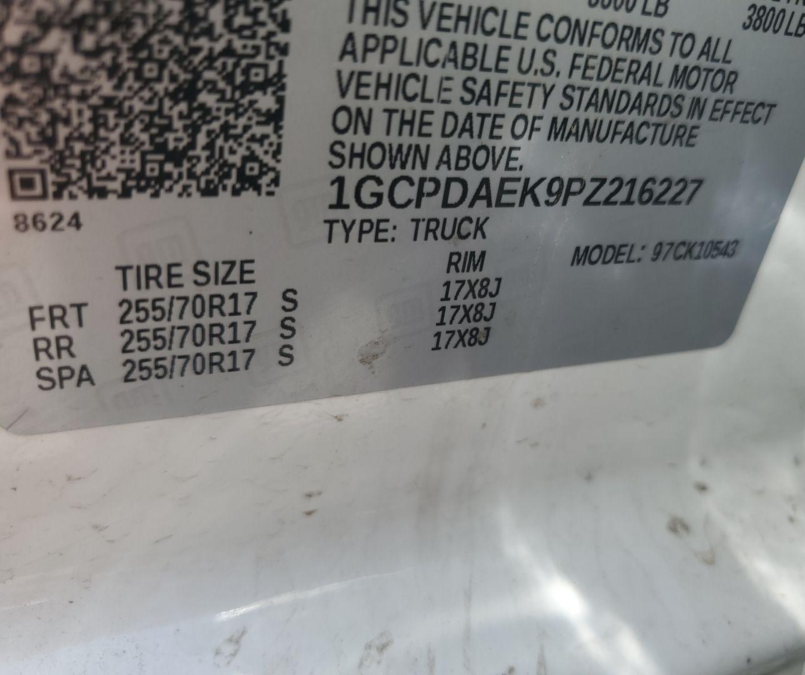 1GCPDAEK9PZ216227