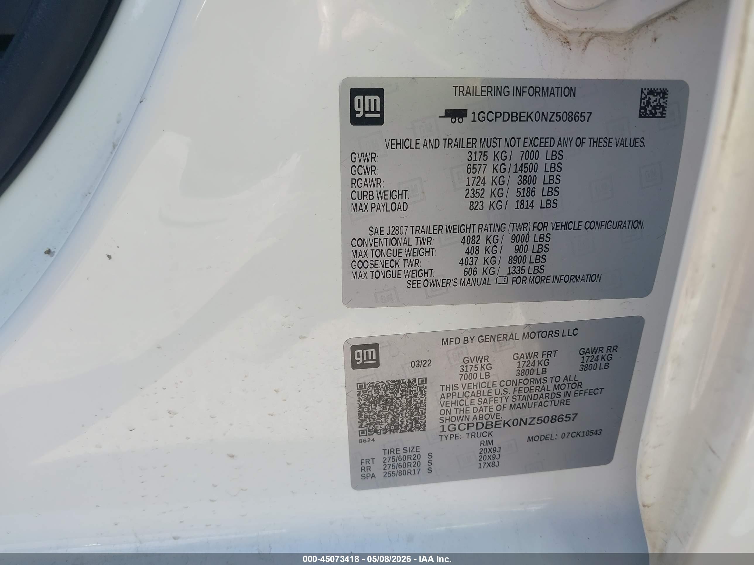 2022 Chevrolet Silverado 1500 4wd  Short Bed Custom Белый vin: 1GCPDBEK0NZ508657