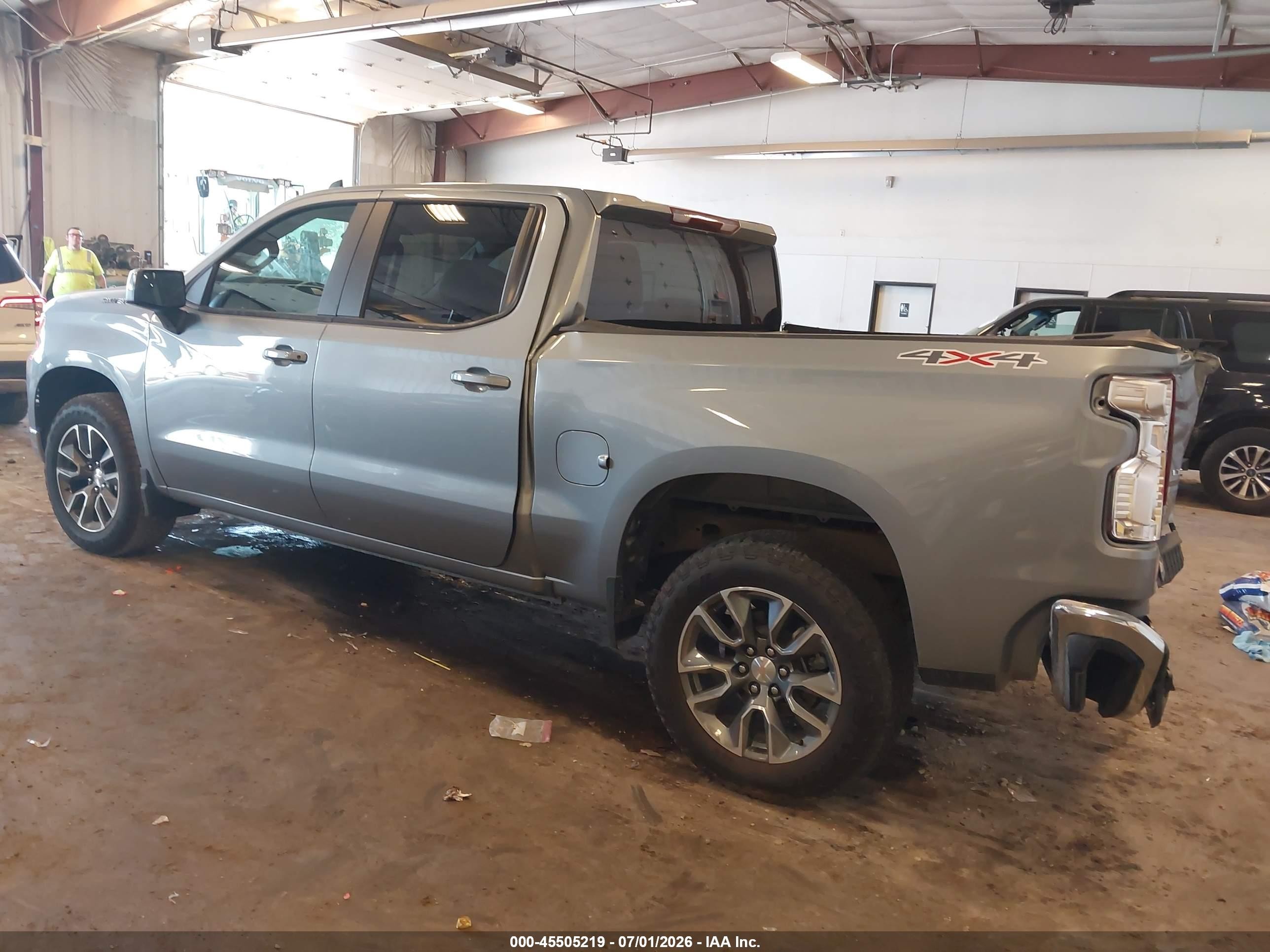 2025 Chevrolet Silverado 1500 4wd  Short Bed Lt With 2fl Серый vin: 1GCPKKEKXSZ290177