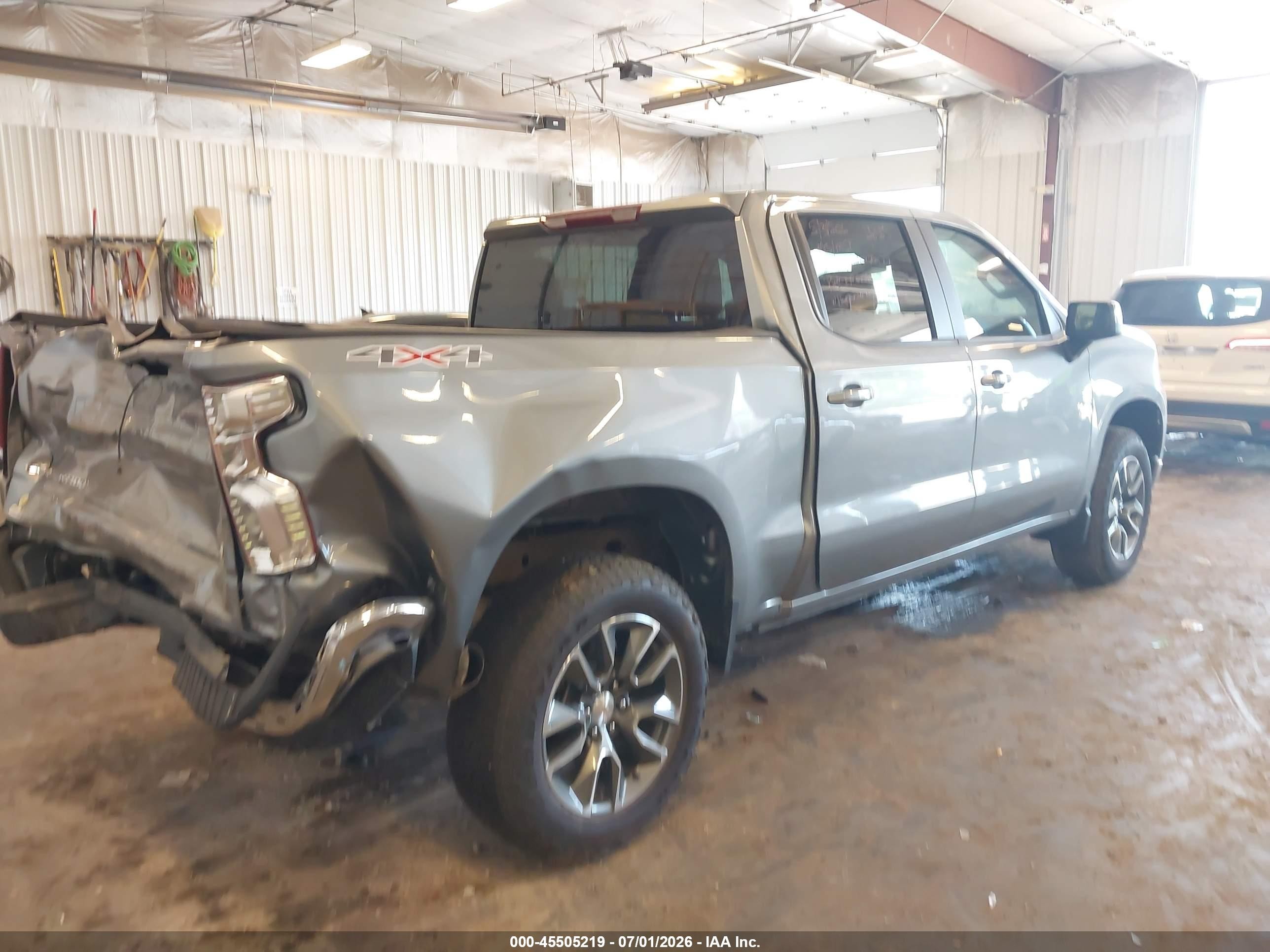 2025 Chevrolet Silverado 1500 4wd  Short Bed Lt With 2fl Серый vin: 1GCPKKEKXSZ290177