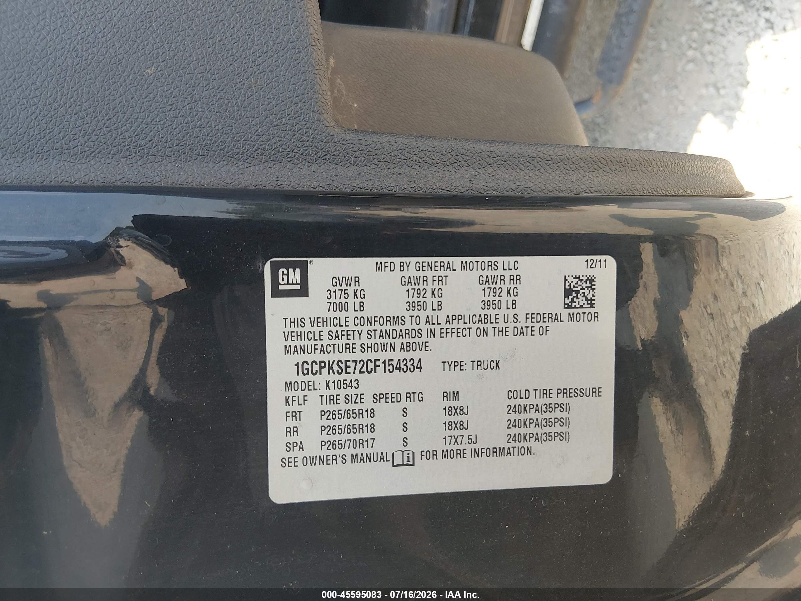 2012 Chevrolet Silverado 1500 Lt Black vin: 1GCPKSE72CF154334