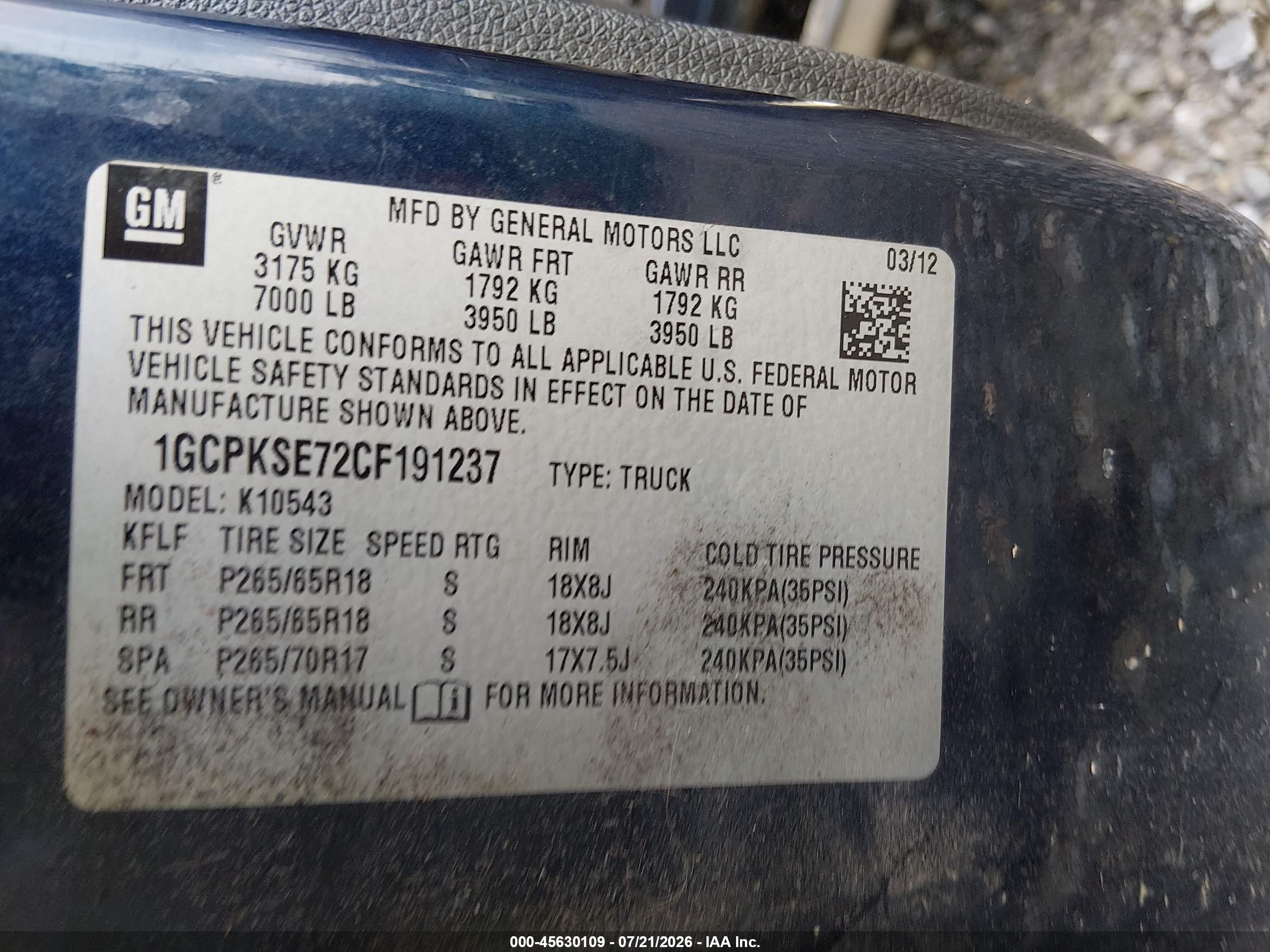 2012 Chevrolet Silverado 1500 Lt Blue vin: 1GCPKSE72CF191237