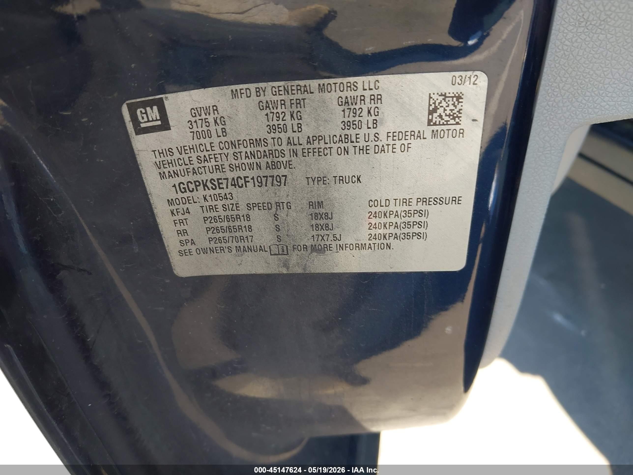 2012 Chevrolet Silverado 1500 Lt Dark Blue vin: 1GCPKSE74CF197797
