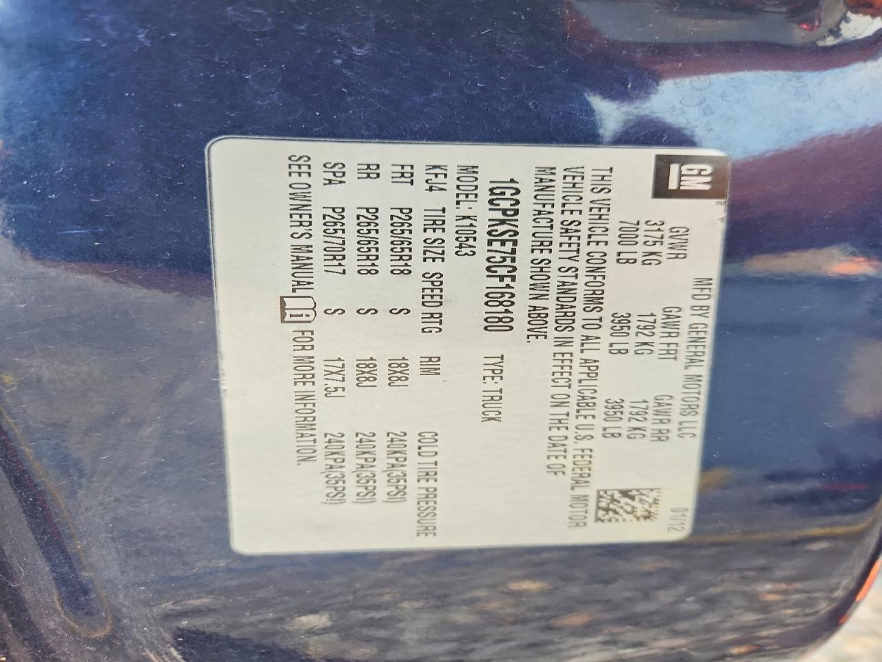 2012 Chevrolet Silverado K1500 Lt Blue vin: 1GCPKSE75CF168180