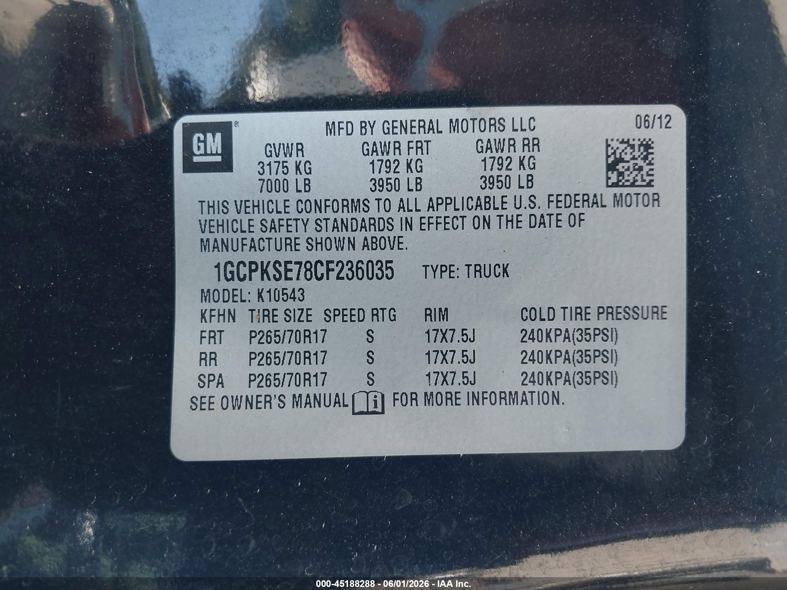 2012 Chevrolet Silverado 1500 Lt Black vin: 1GCPKSE78CF236035