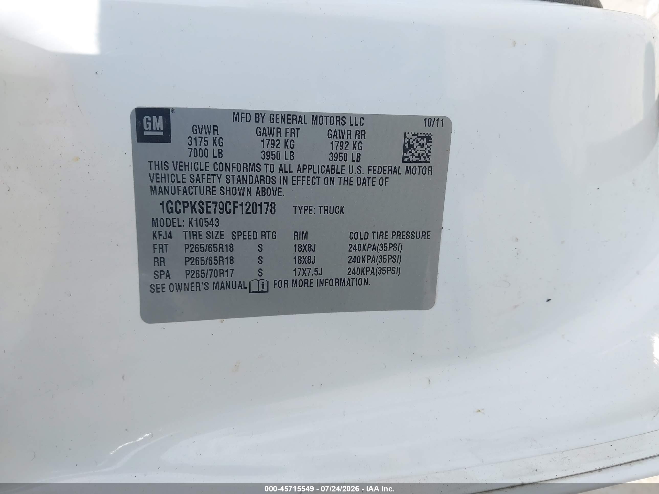 2012 Chevrolet Silverado 1500 Lt White vin: 1GCPKSE79CF120178