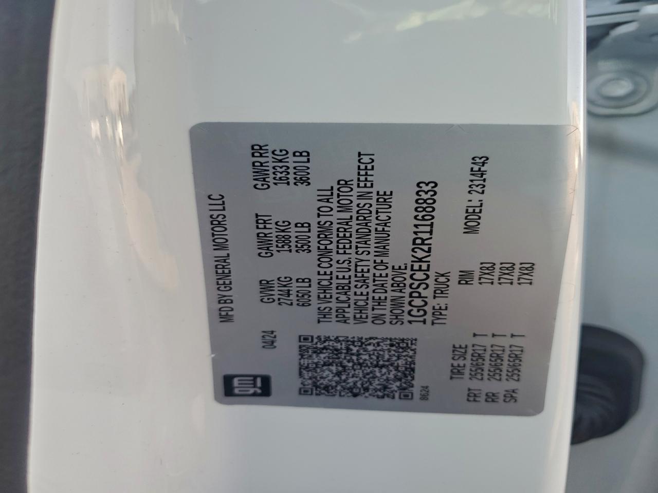 2024 Chevrolet Colorado Lt Белый vin: 1GCPSCEK2R1168833
