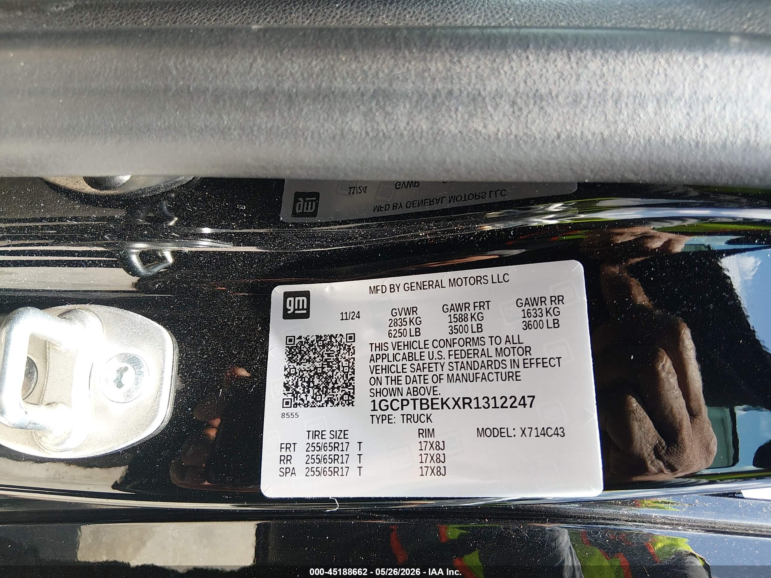 2024 Chevrolet Colorado 4wd Wt Black vin: 1GCPTBEKXR1312247