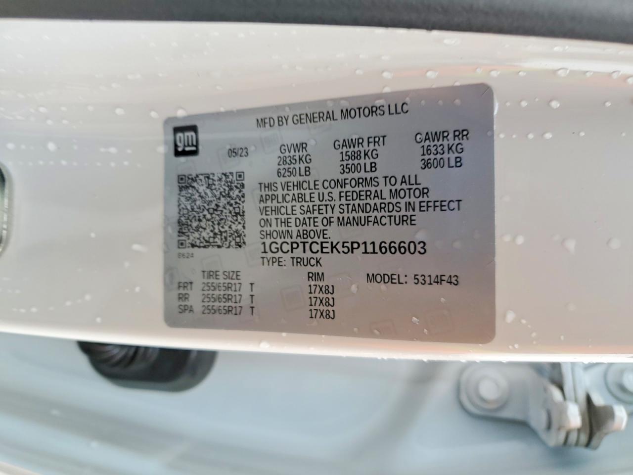 2023 Chevrolet Colorado Lt White vin: 1GCPTCEK5P1166603