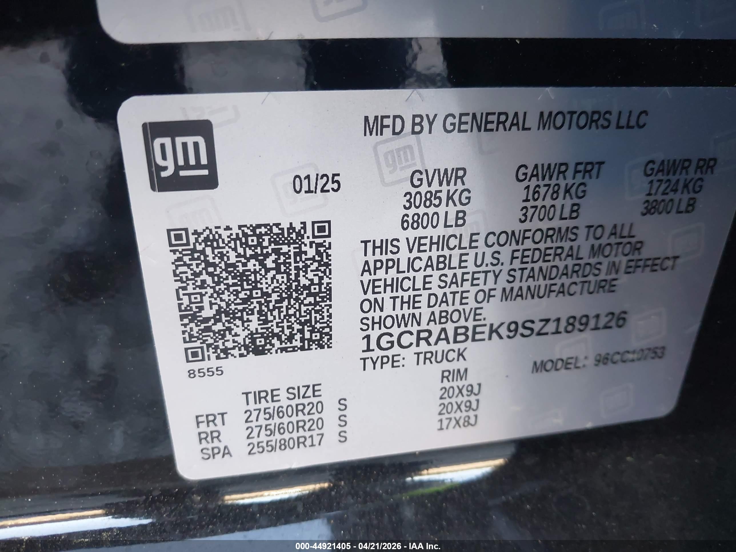 2025 Chevrolet Silverado 1500 2wd  Standard Bed Custom Черный vin: 1GCRABEK9SZ189126